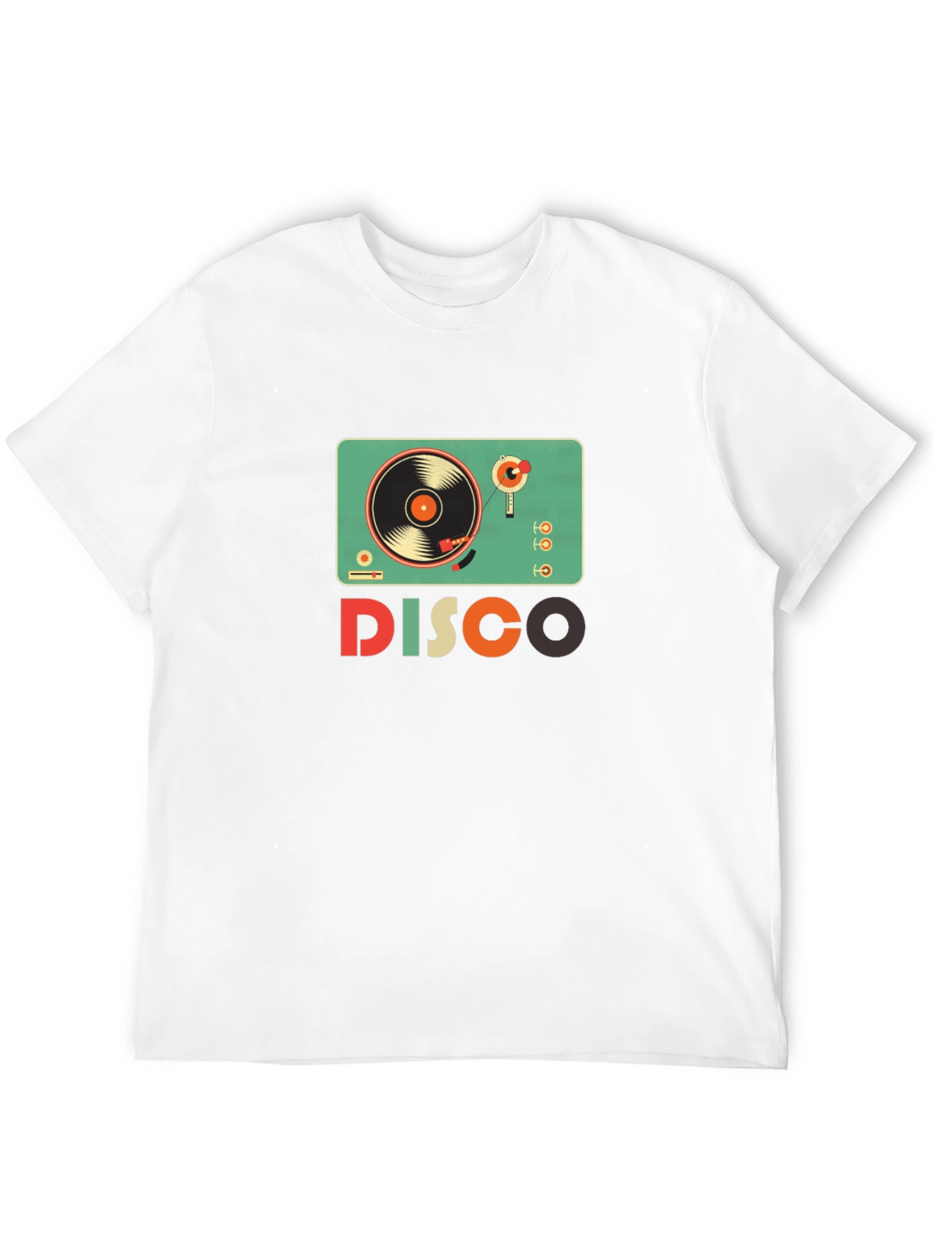 Black Retro Disco Turntable Graphic T-Shirt - Vintage Style view 12