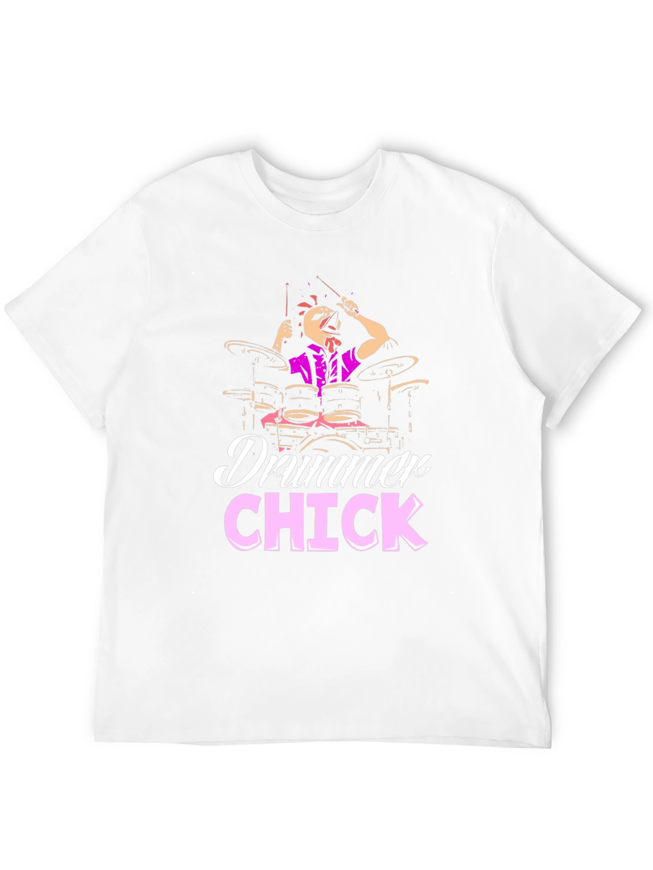 Black Drummer Chick T-Shirt - Music Lover Tee view 12