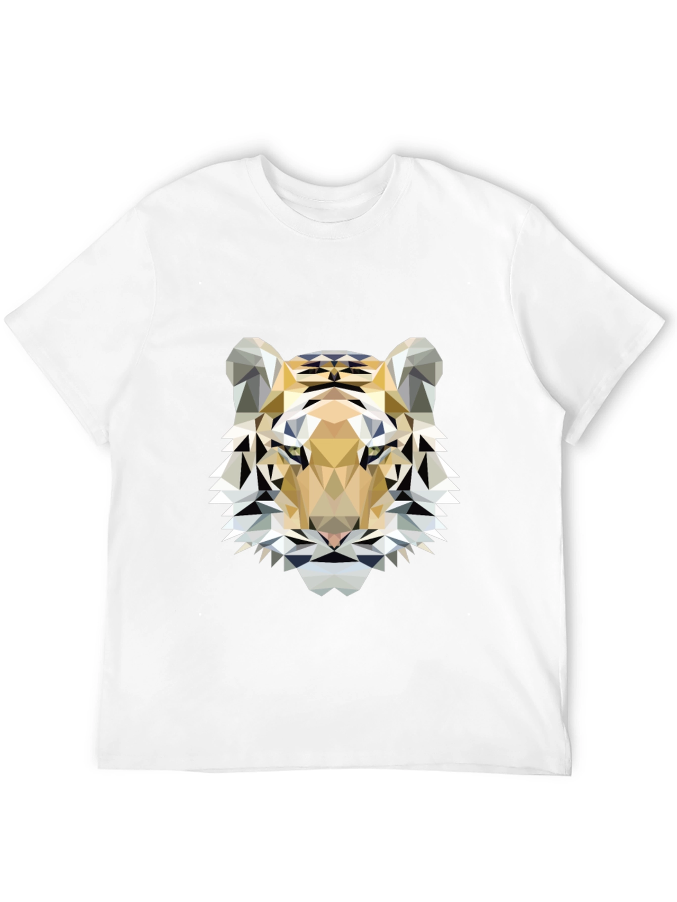 Black Geometric Tiger Print Black T-Shirt view 12