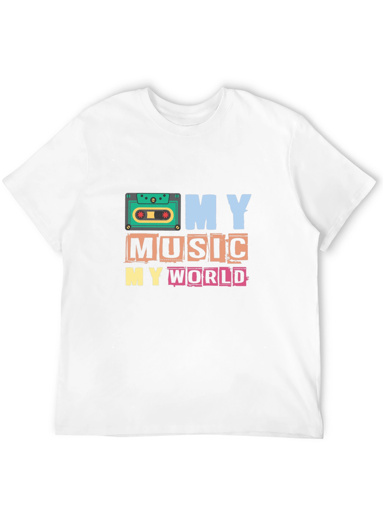 Black My Music My World Graphic Tee - Retro Cassette T-Shirt view 12