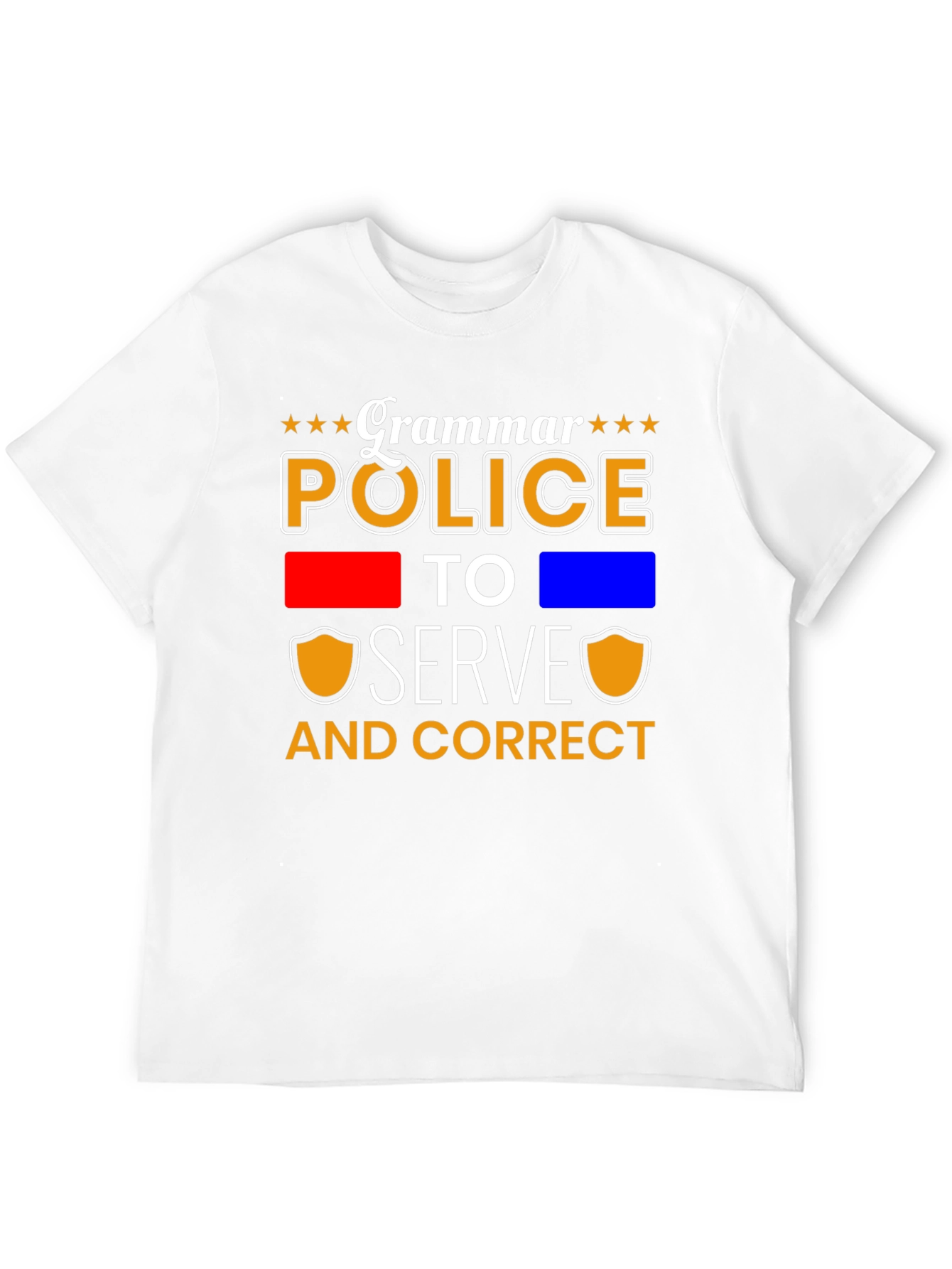 Black Grammar Police Serve & Correct T-Shirt view 12