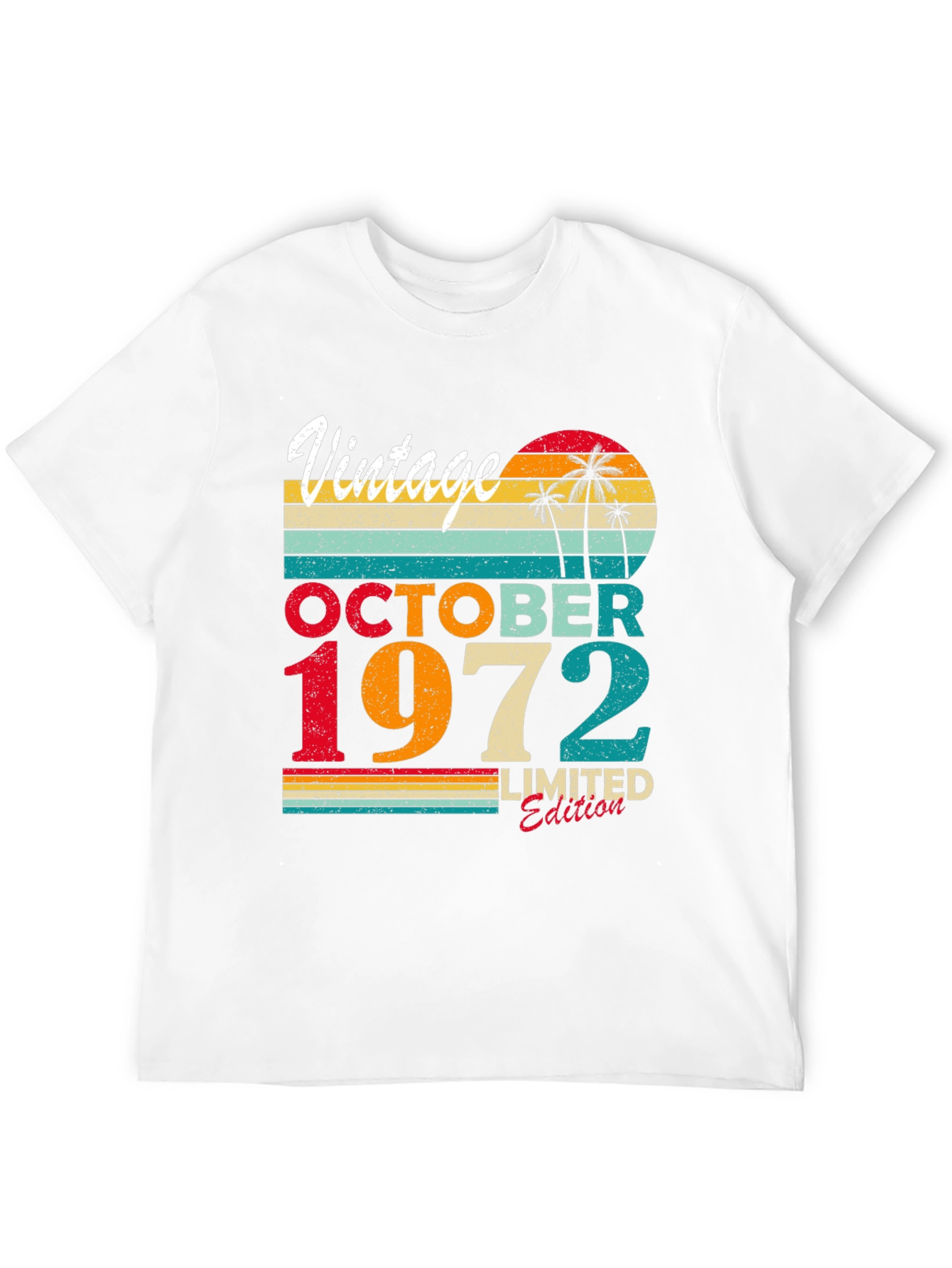 Black Vintage October 1972 Limited Edition T-Shirt view 12