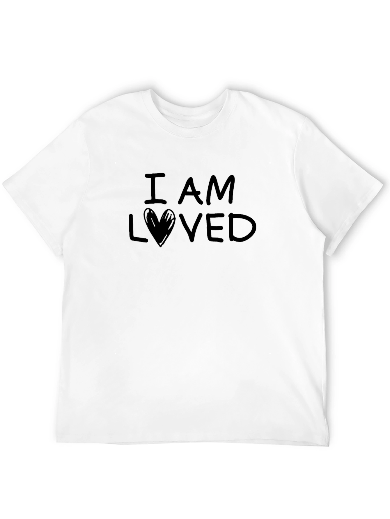 Black I Am Loved Graphic Tee - Black Casual Shirt view 12