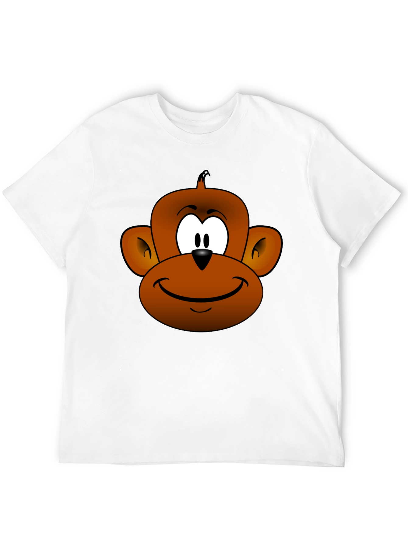 Black Cartoon Monkey Face T-Shirt view 12
