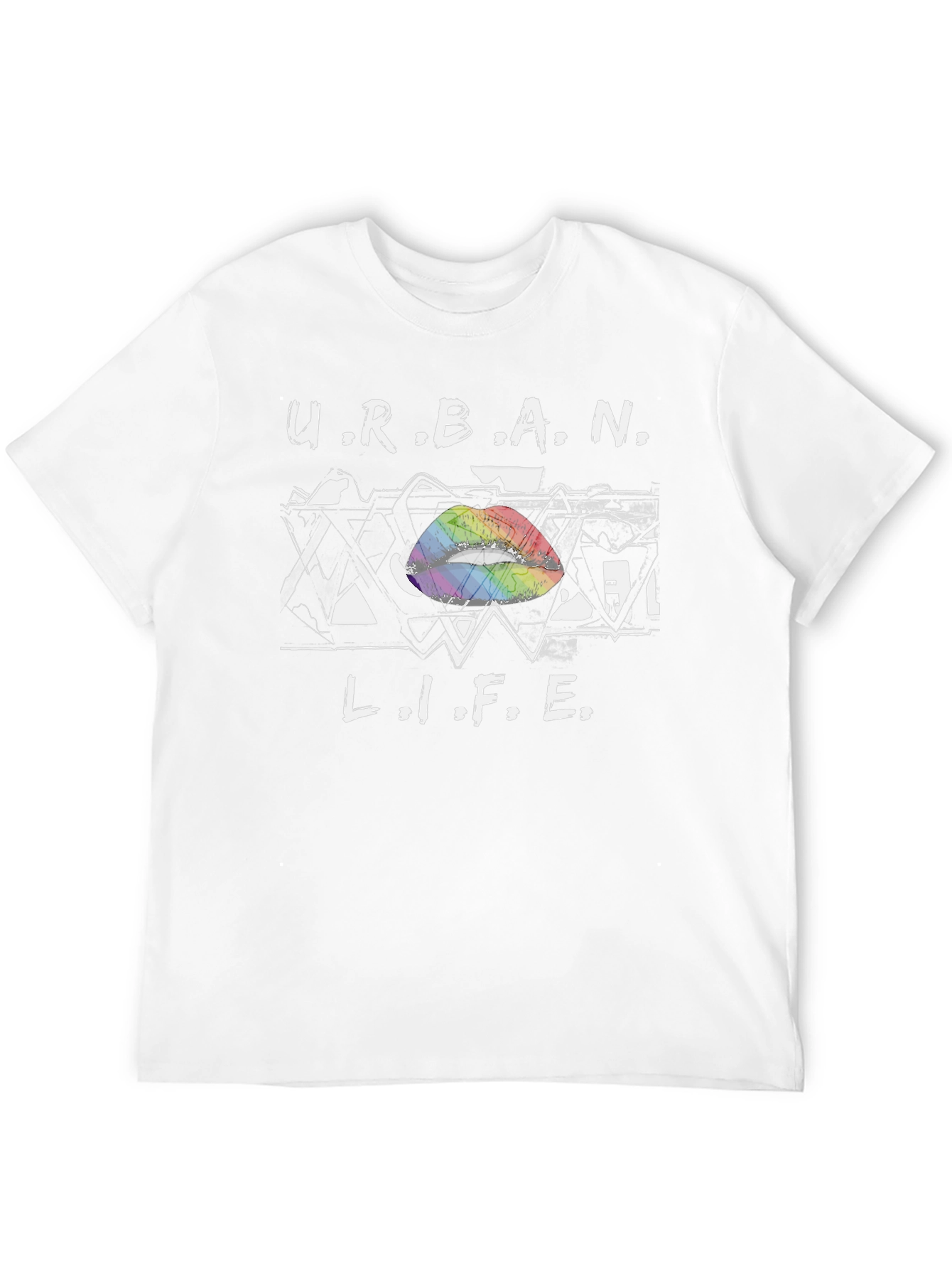 Black Urban Life Rainbow Lips T-Shirt view 12