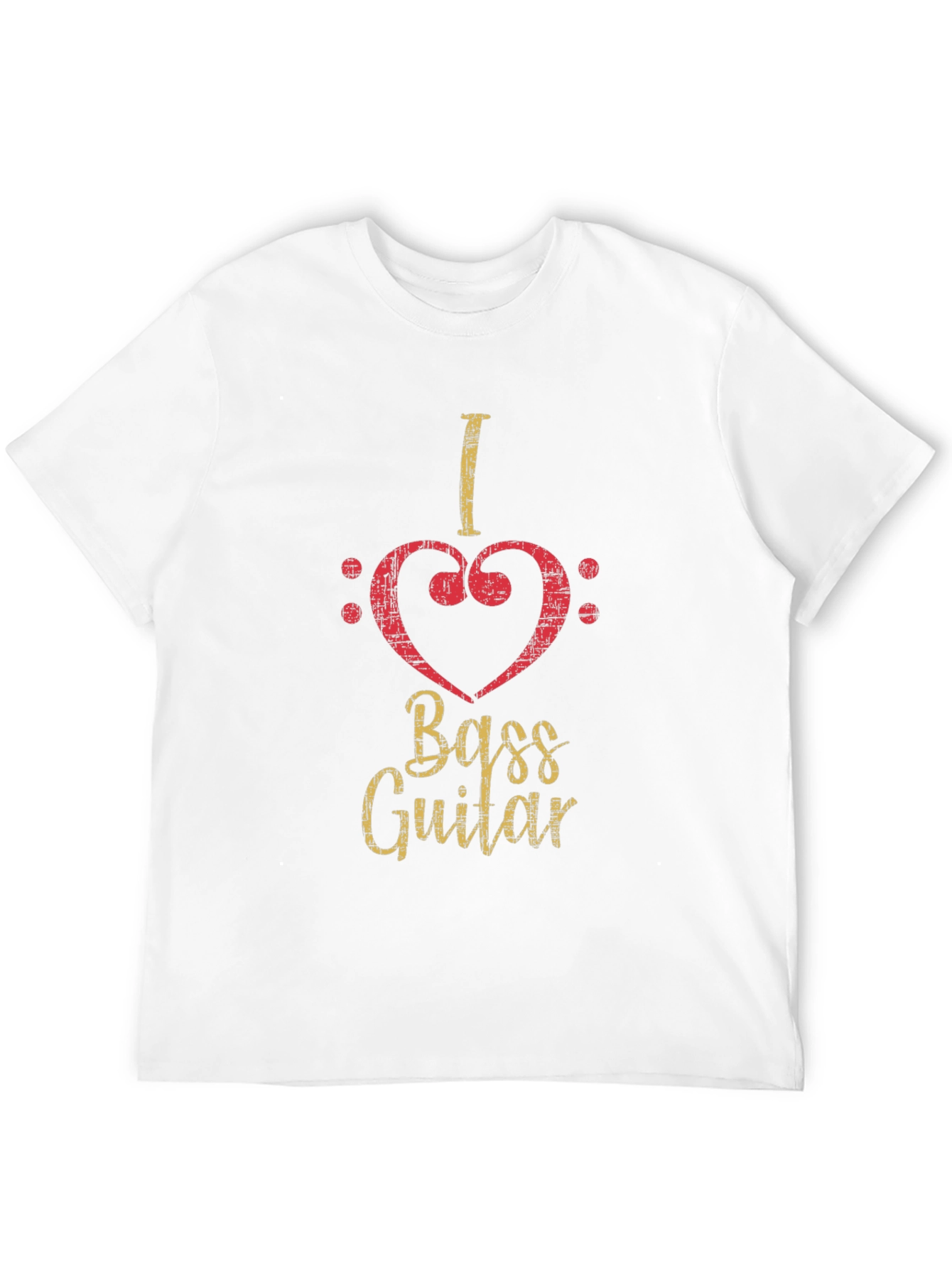 Black I Love Bass Guitar Black T-Shirt view 12