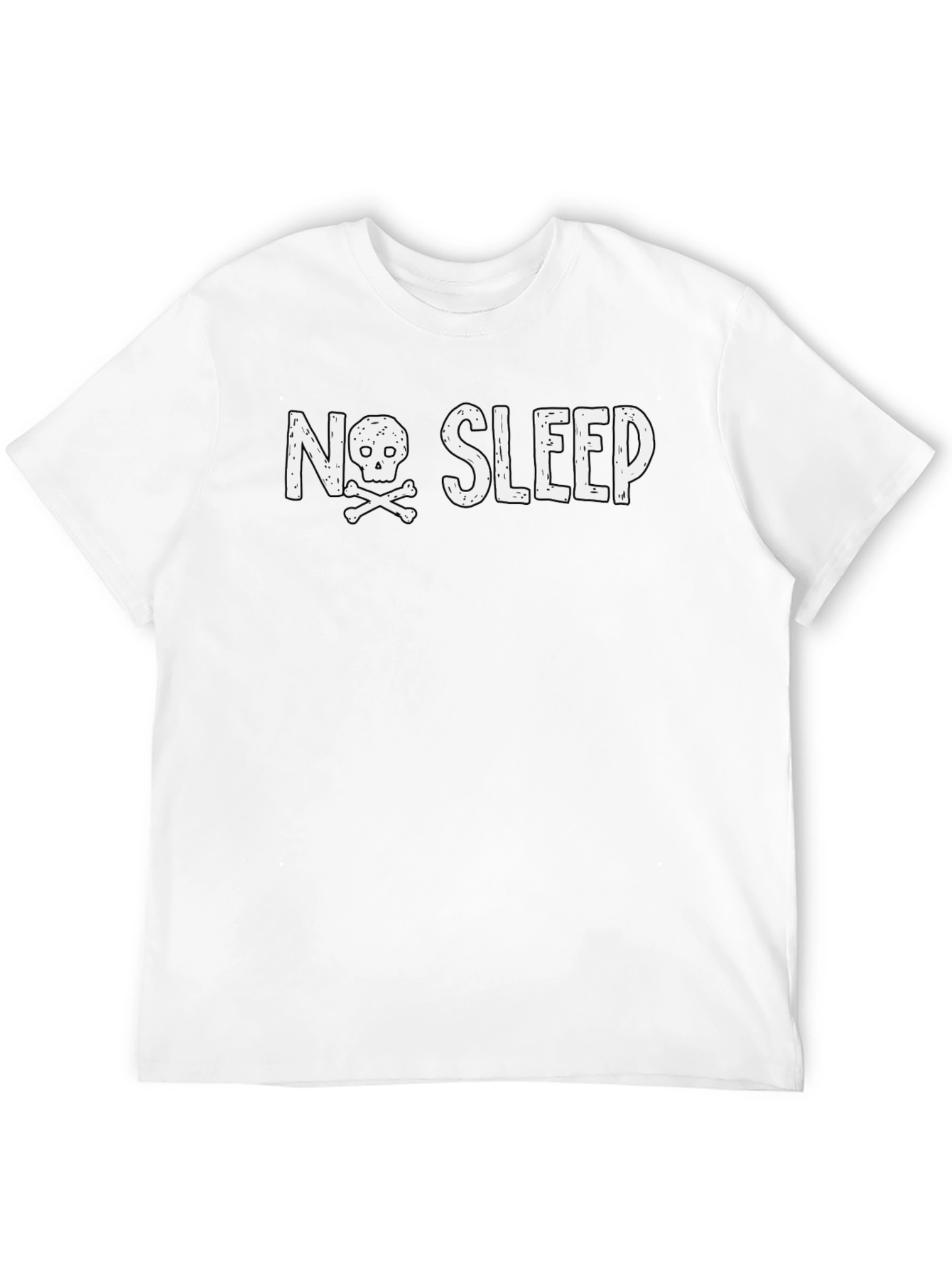 Black No Sleep Skull Graphic Tee - Unisex view 12