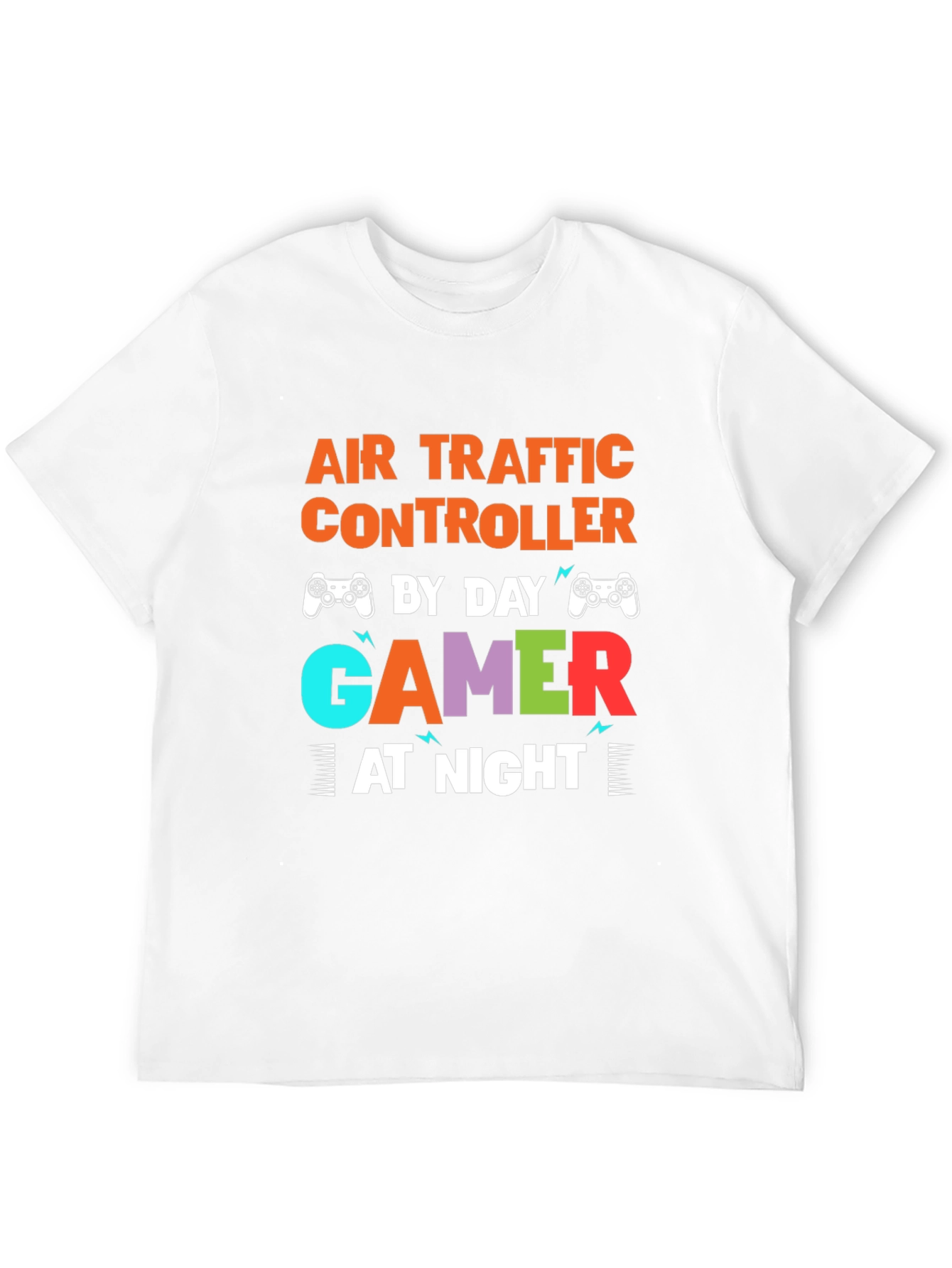 Black Air Traffic Controller Gamer T-Shirt - Funny Novelty Tee view 12