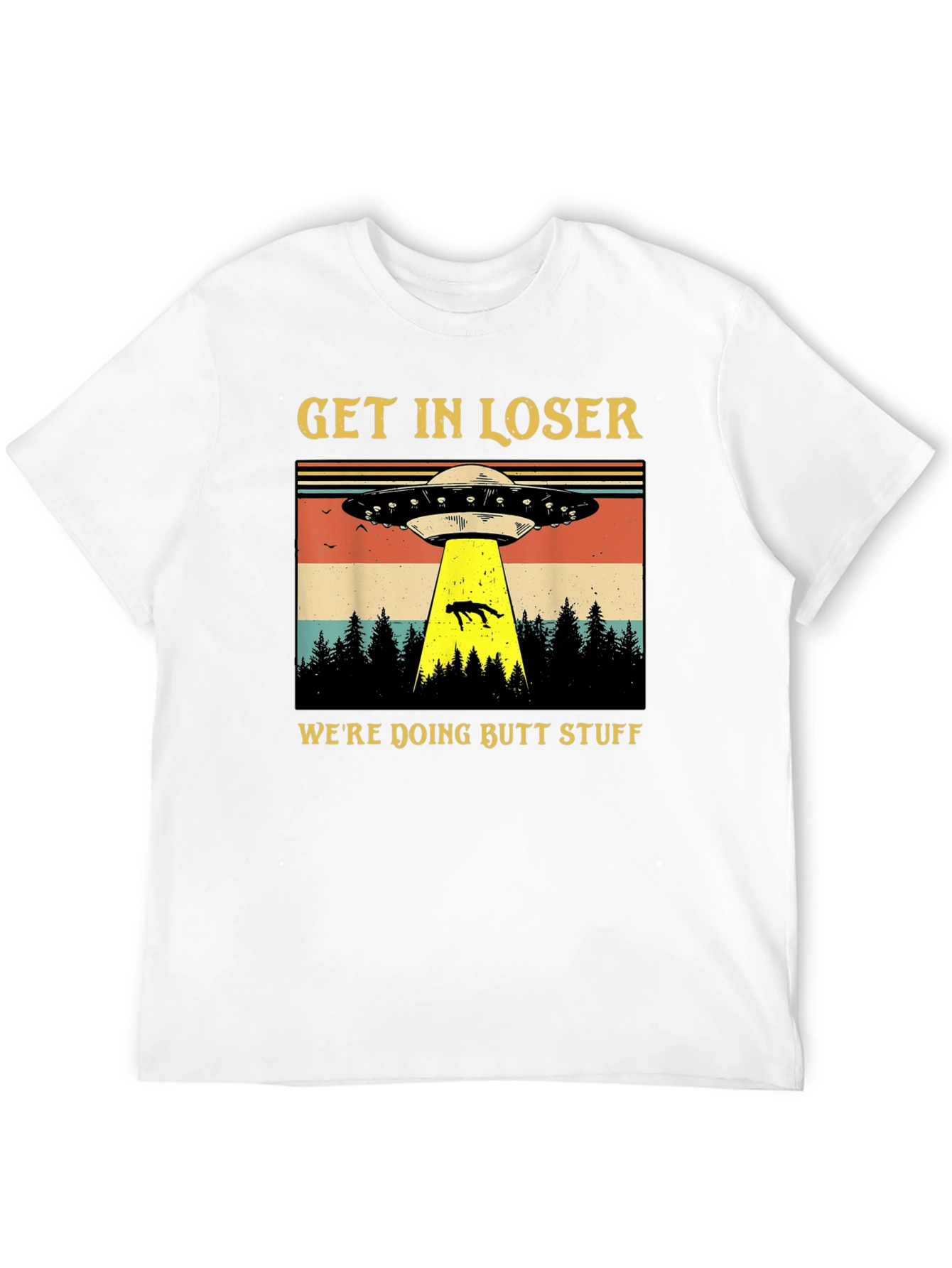 Black Get In Loser UFO T-Shirt view 12