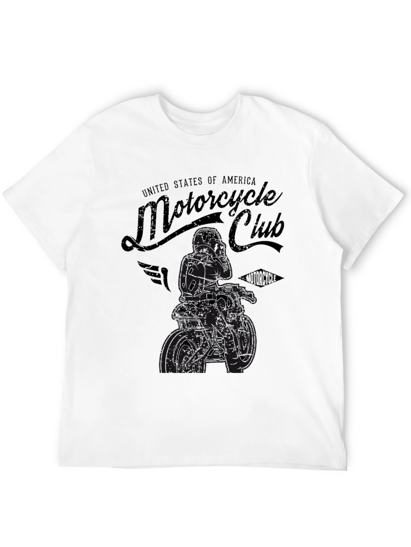 Motorcycle Club Graphic Print T-Shirt - Black - 12