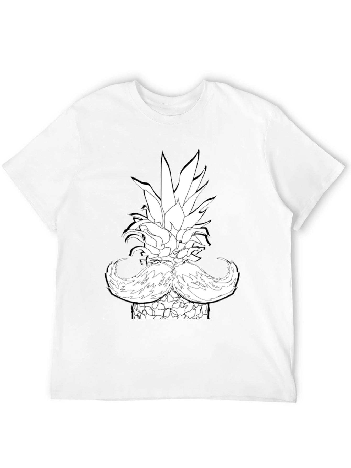 Black Pineapple Mustache Graphic T-Shirt - Black view 12