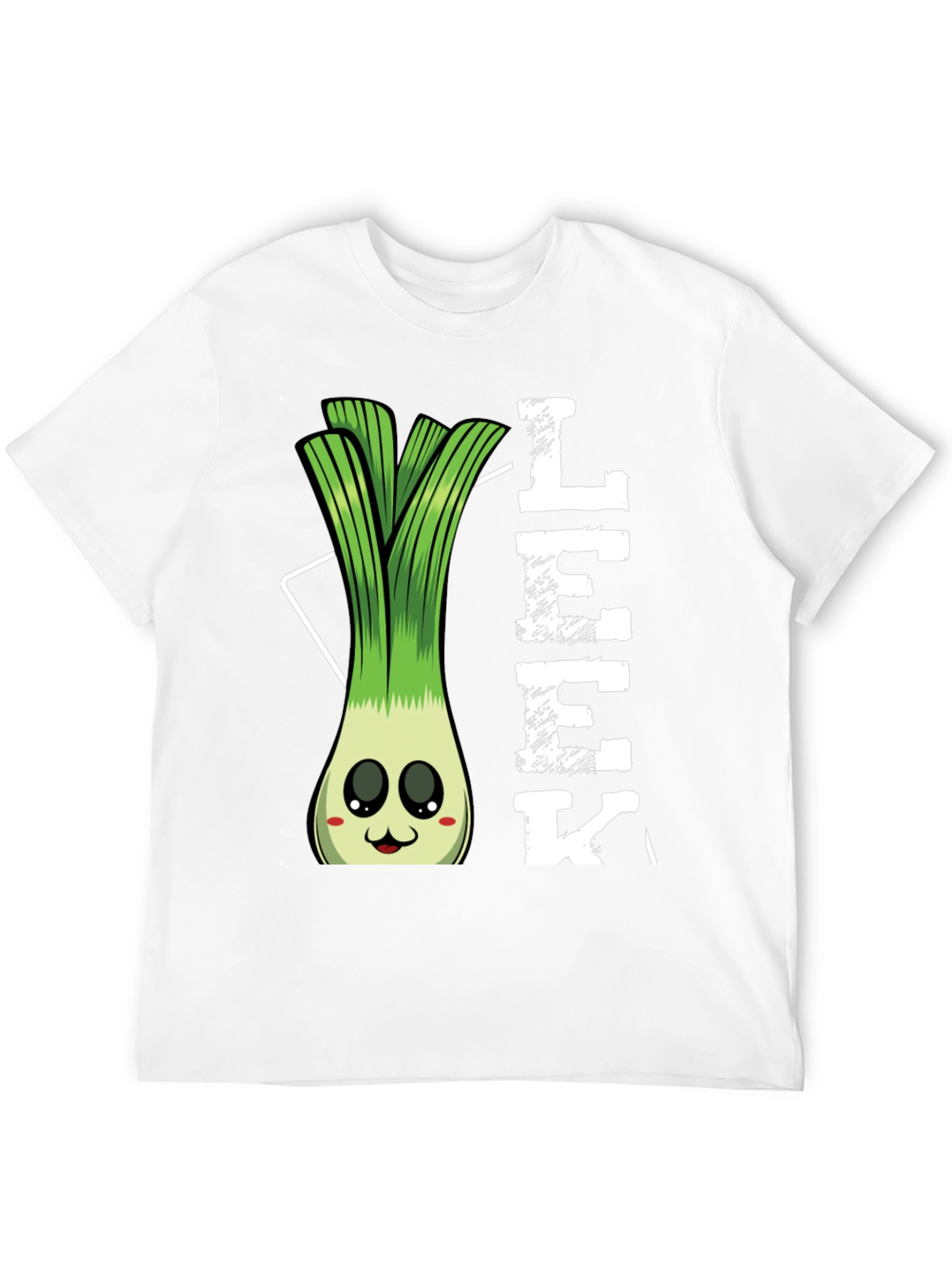 Black Funny Leek Cartoon T-Shirt view 12