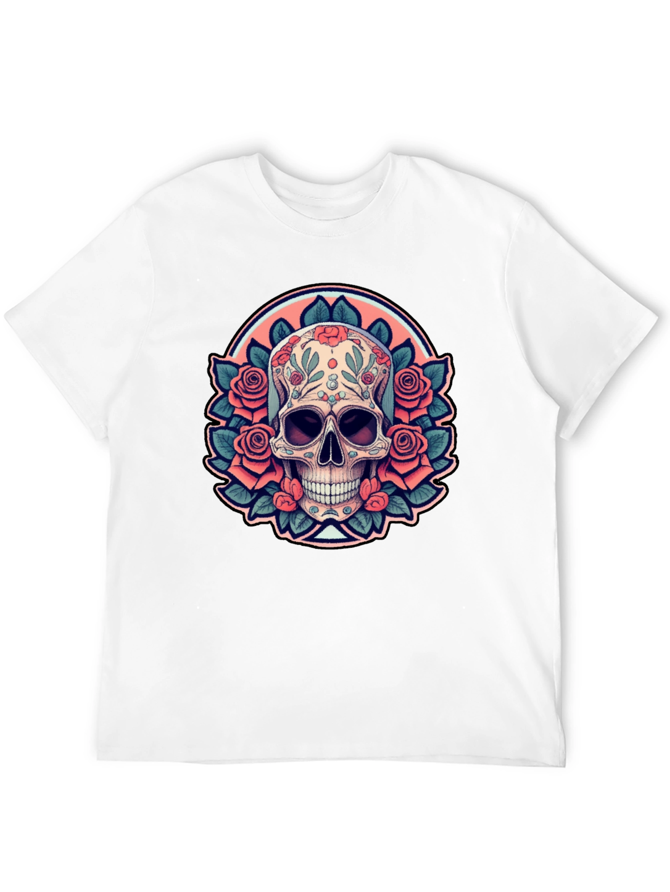 Black Sugar Skull Rose Black T-Shirt view 12