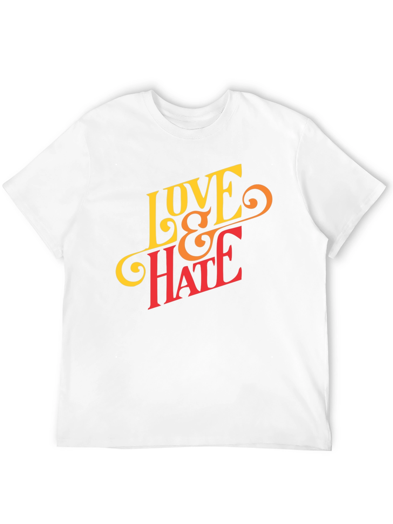 Black Love & Hate Graphic Tee - Casual Black T-Shirt view 12