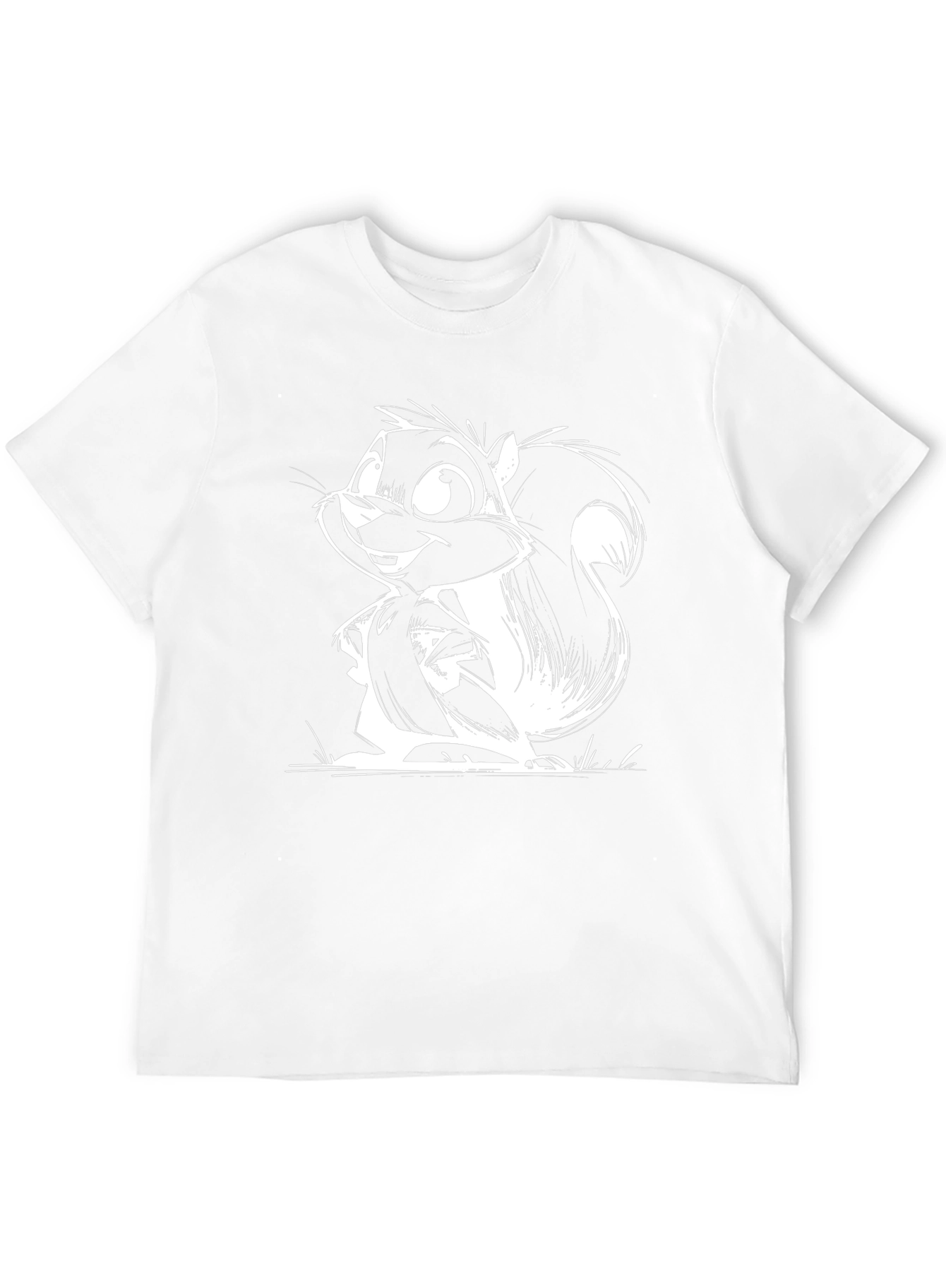 Black Squirrel Cartoon Graphic Black T-Shirt view 12