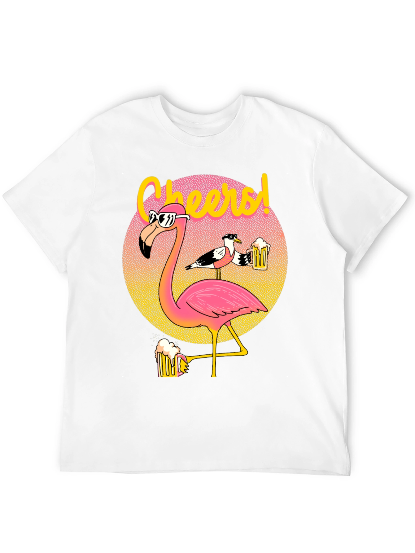 Black Cheers Flamingo Graphic T-Shirt view 12