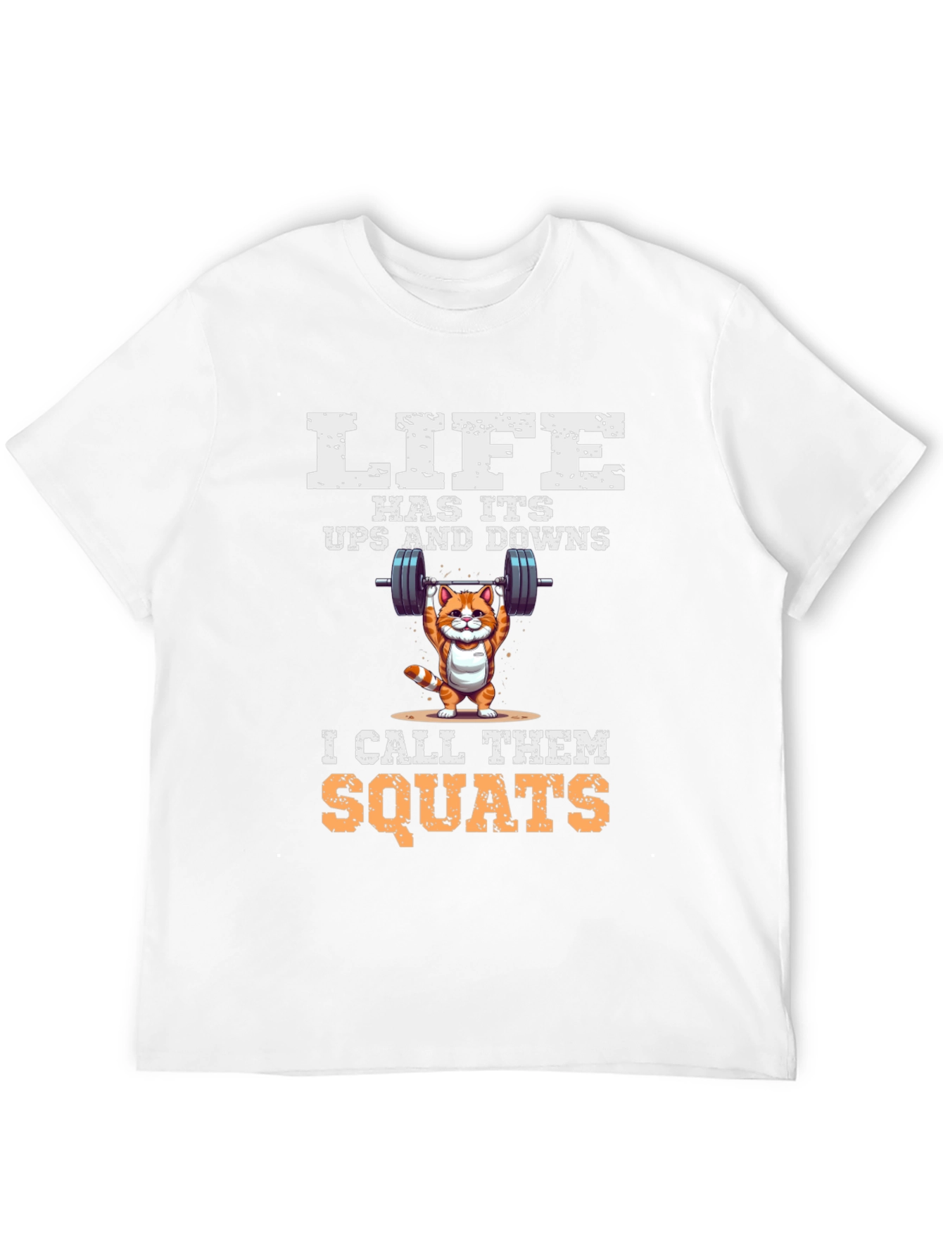 Black Life is Squats T-Shirt - Funny Workout Cat Design view 12