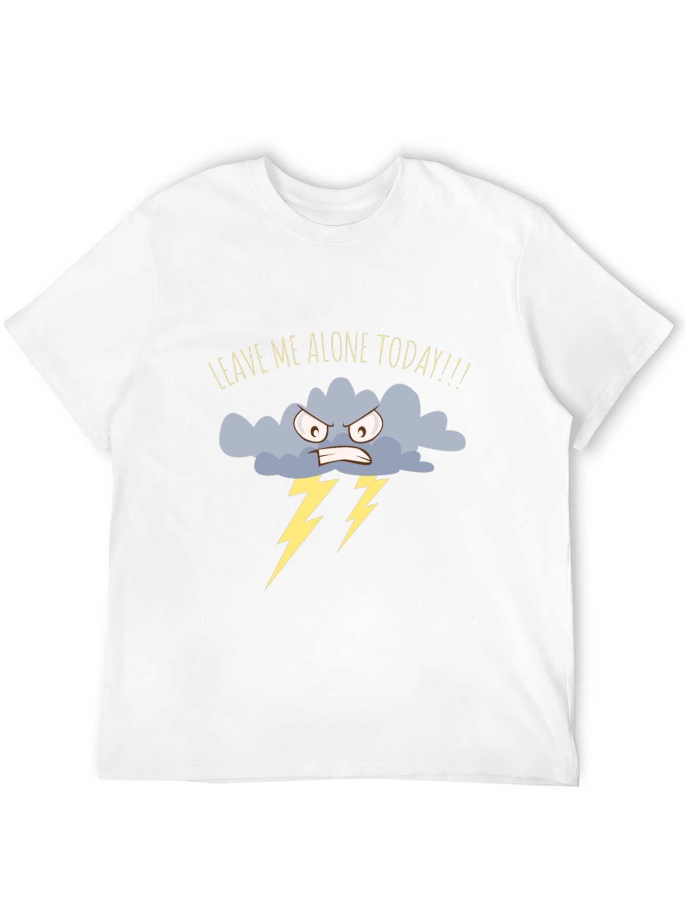 Black Leave Me Alone Today T-Shirt - Angry Cloud Graphic Tee view 12