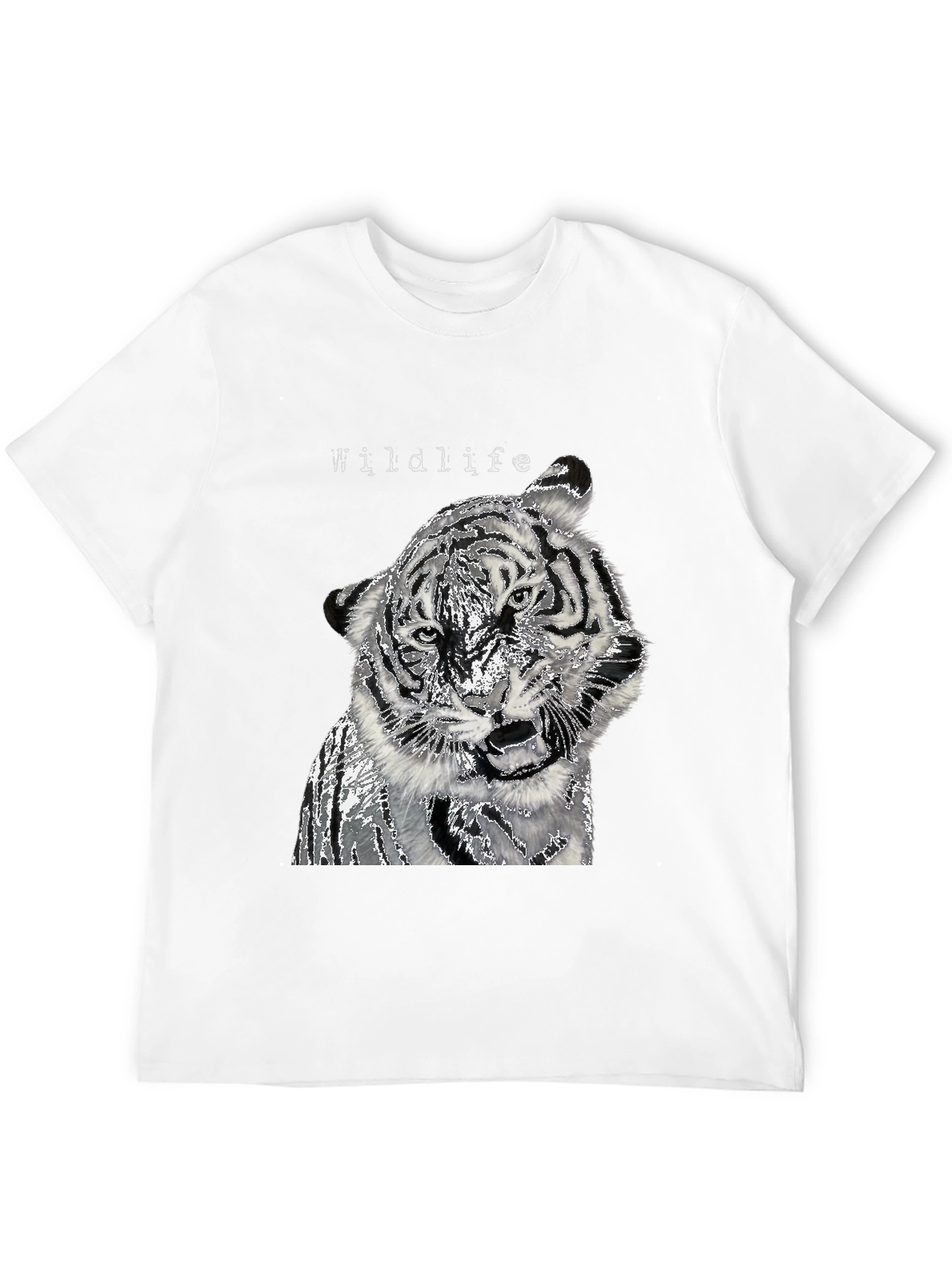 Black Wildlife Tiger Graphic Black T-Shirt view 12