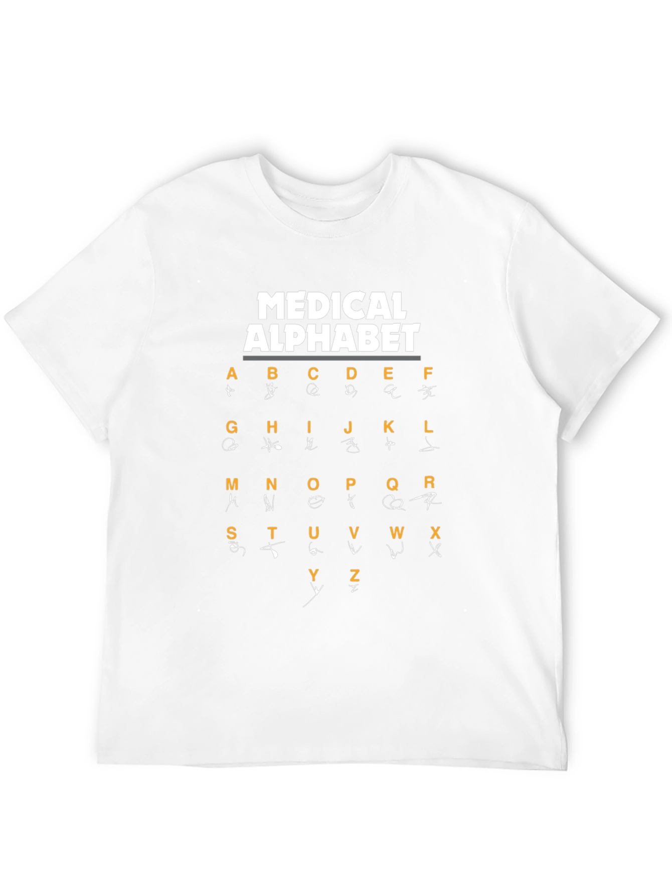 Black Medical Alphabet T-Shirt - Funny Doctor Gift view 12
