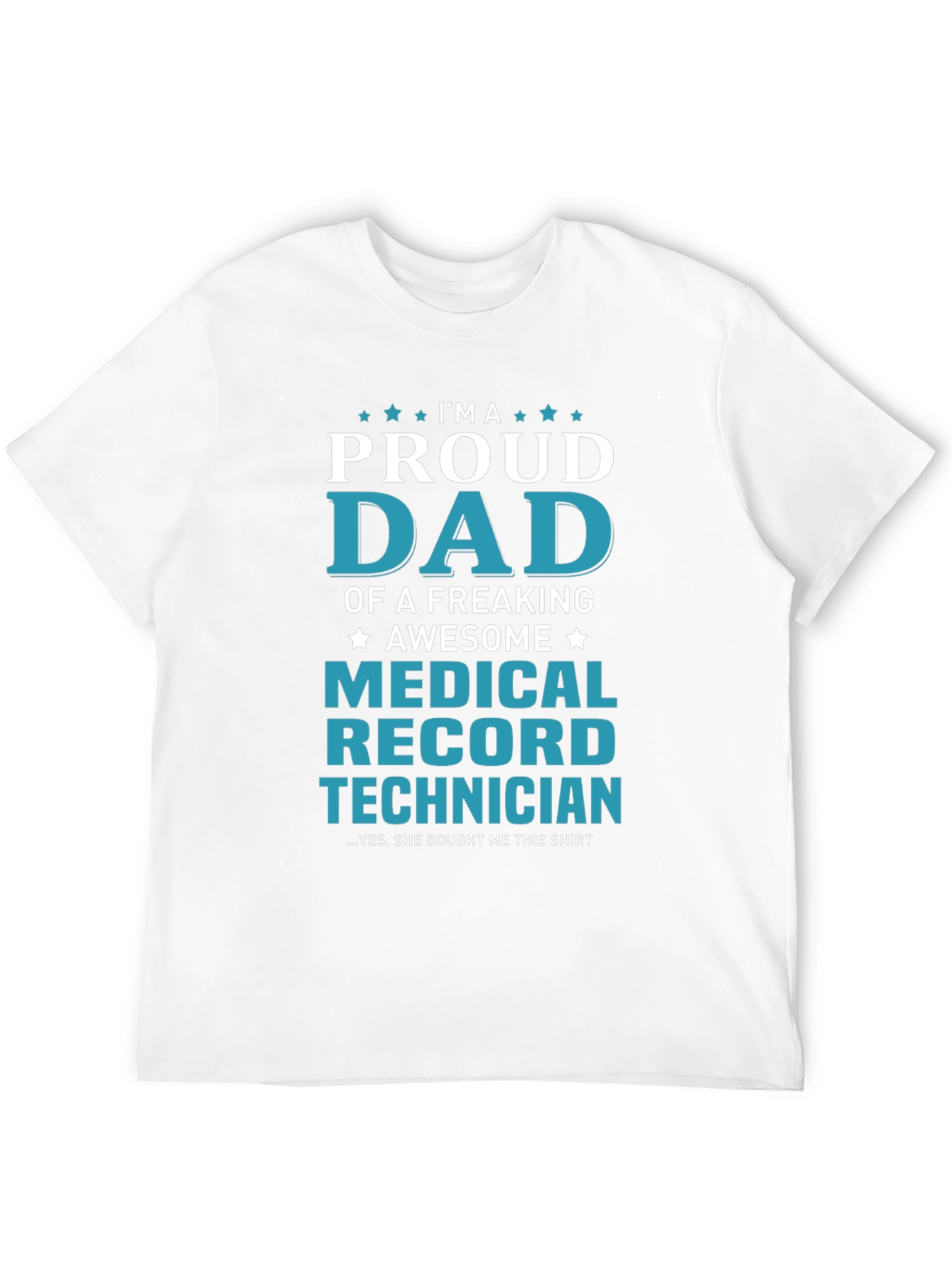 Black Proud Dad Medical Record Technician Graphic Tee view 12