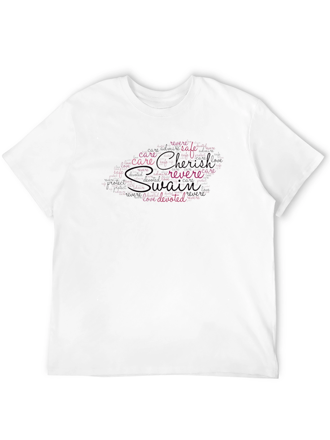 Black Cherish Swain Word Art T-Shirt view 12