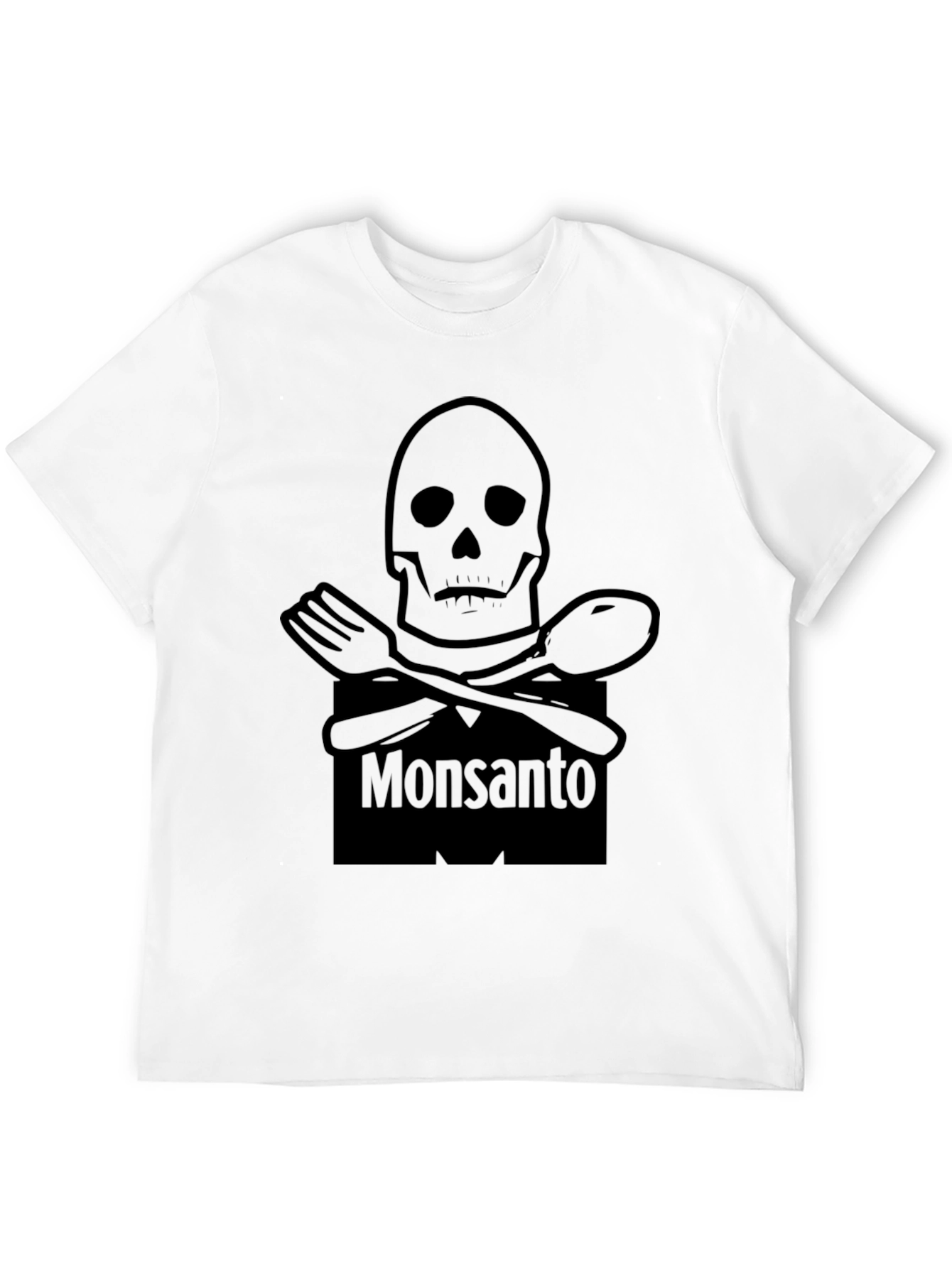 Black Monsanto Skull T-Shirt - Anti-GMO Statement Tee view 12