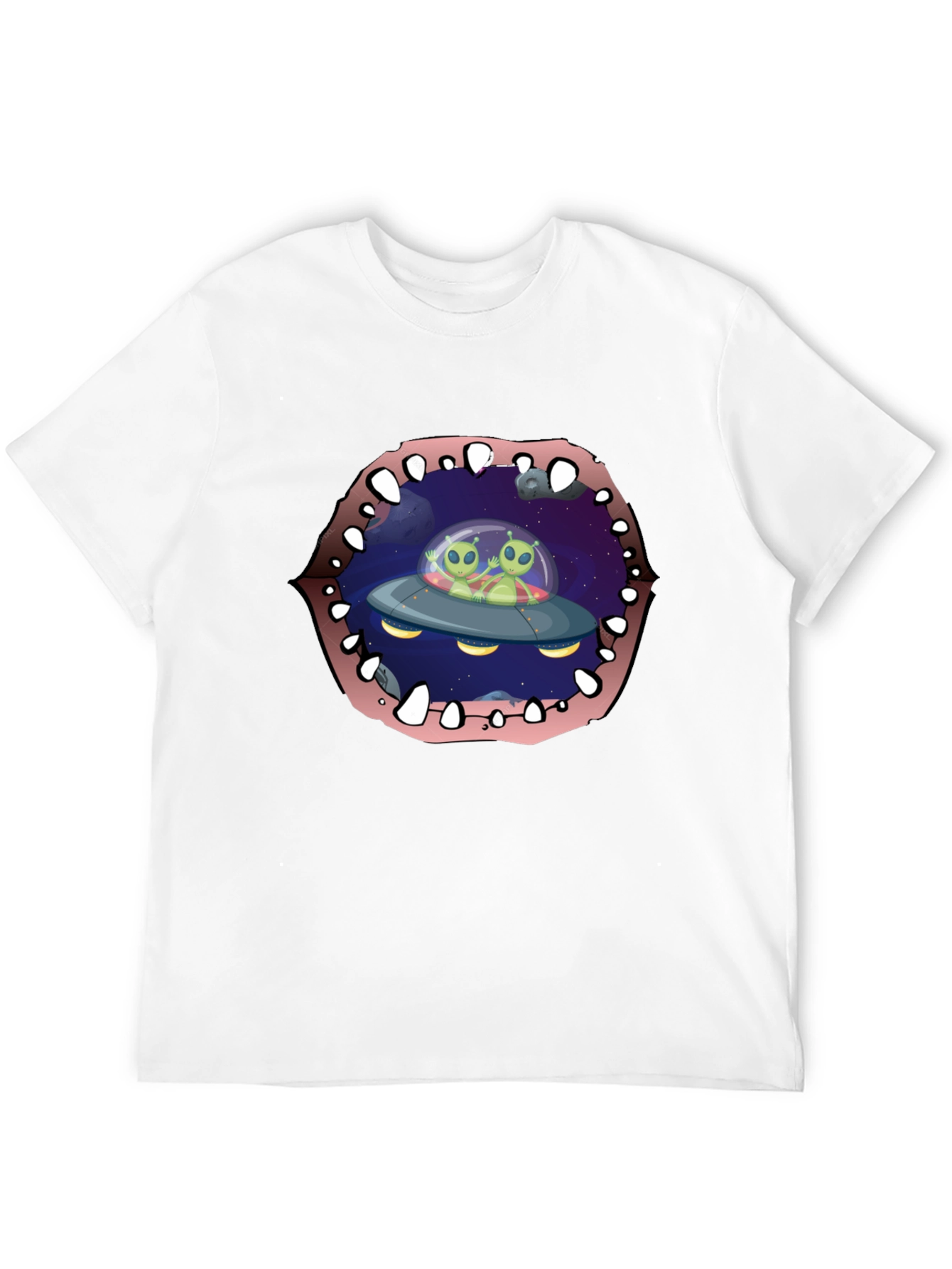 Black Alien Abduction T-Shirt Black Cotton Crew Neck view 12