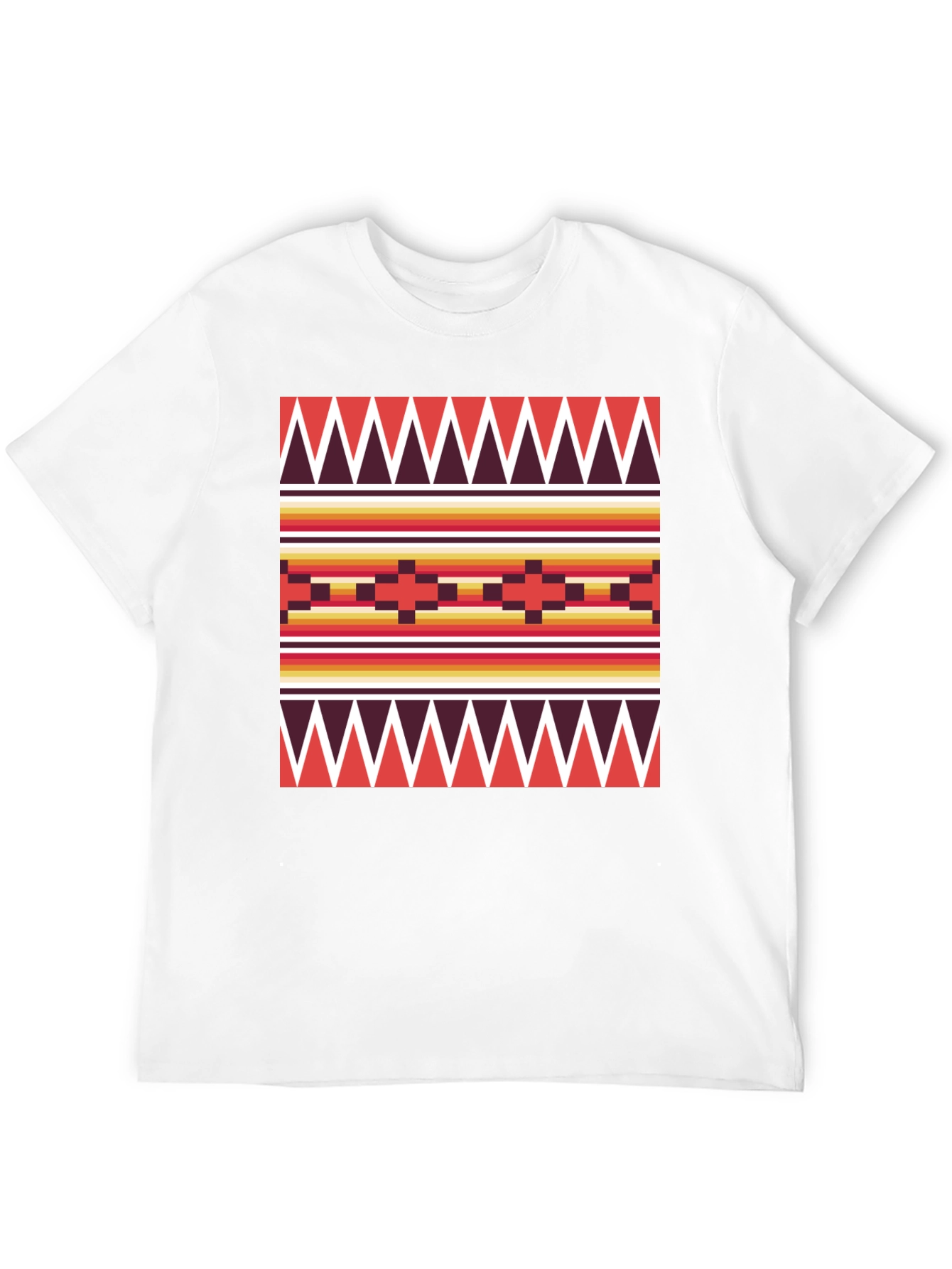 Black Geometric Pattern Tee - Southwest Style view 12