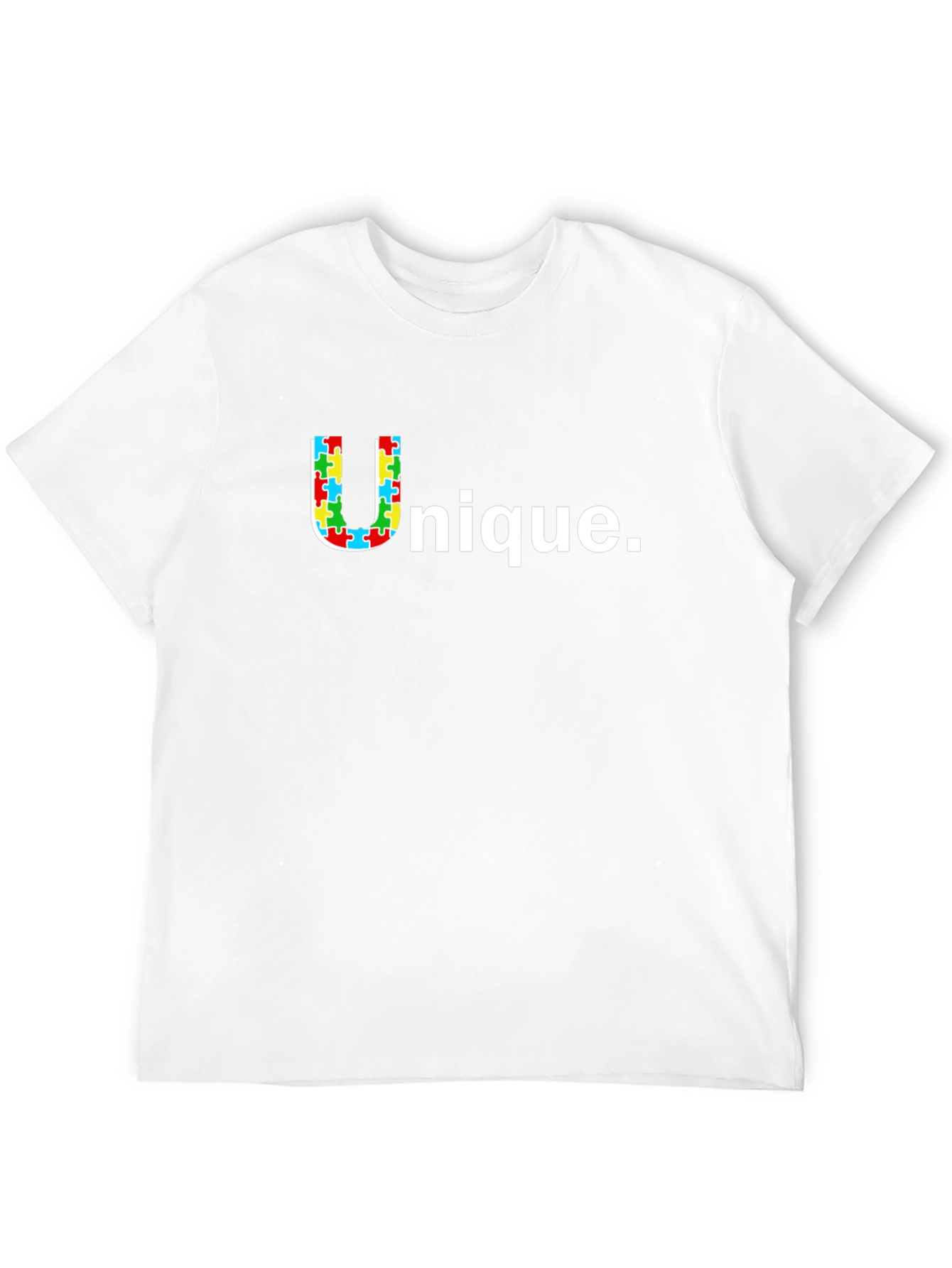 Black Unique Puzzle Piece 'U' Graphic Tee - Black view 12