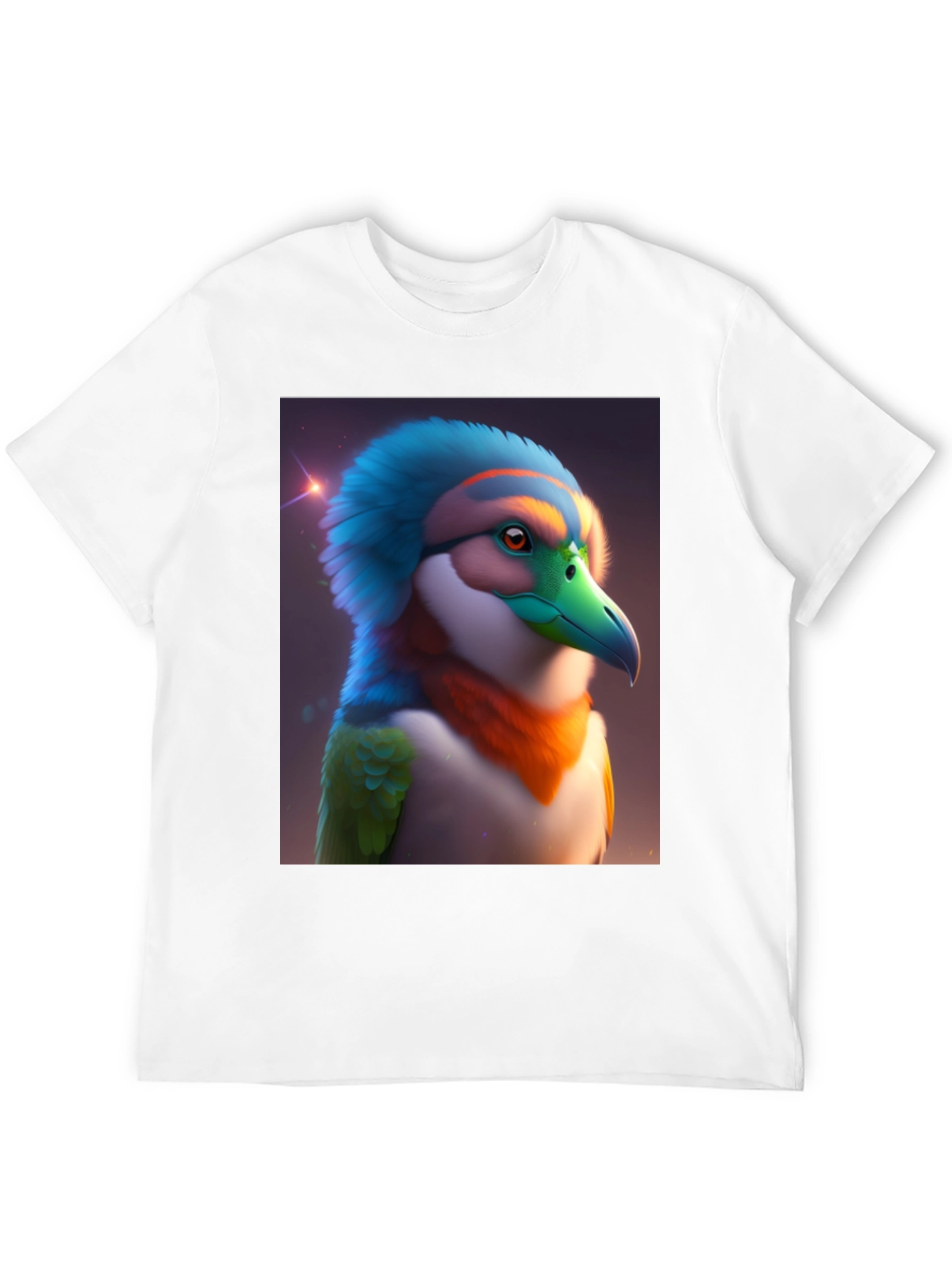 Black Exotic Bird Graphic Tee - Unique Colorful Bird Design view 12