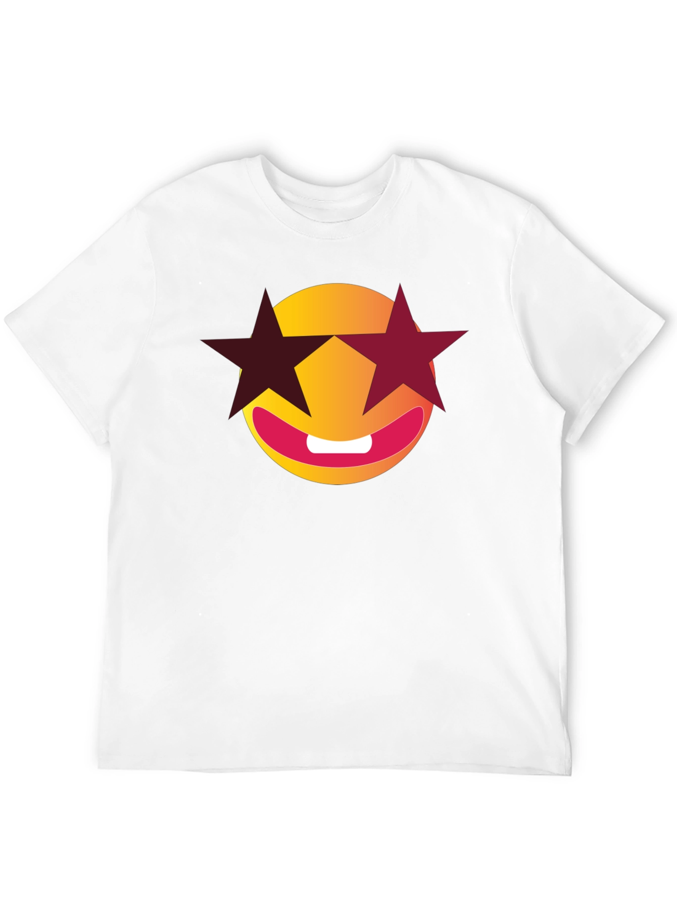Black Smiley Face with Star Shades Graphic T-Shirt view 12