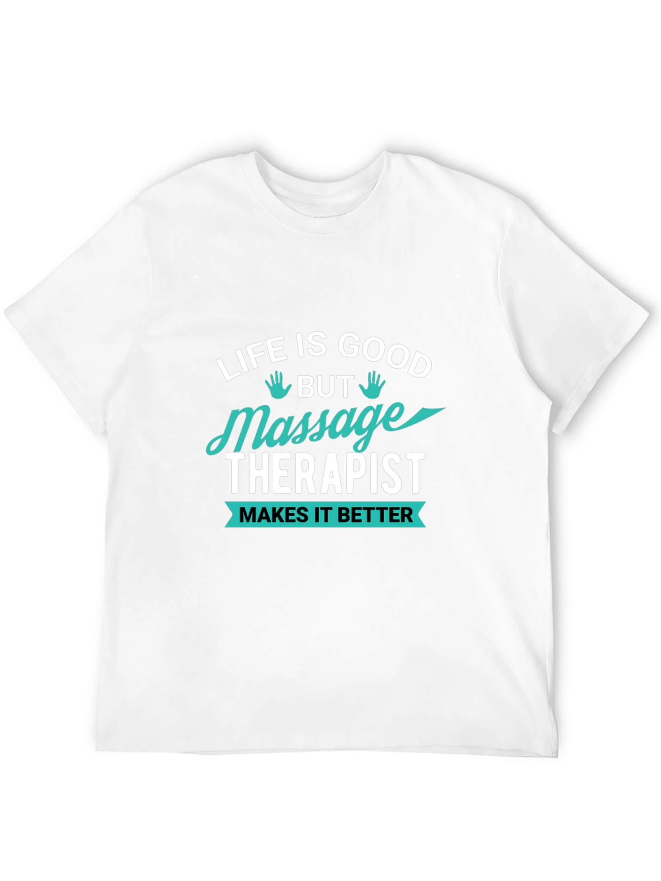 Black Massage Therapist T-Shirt - Life Is Good view 12