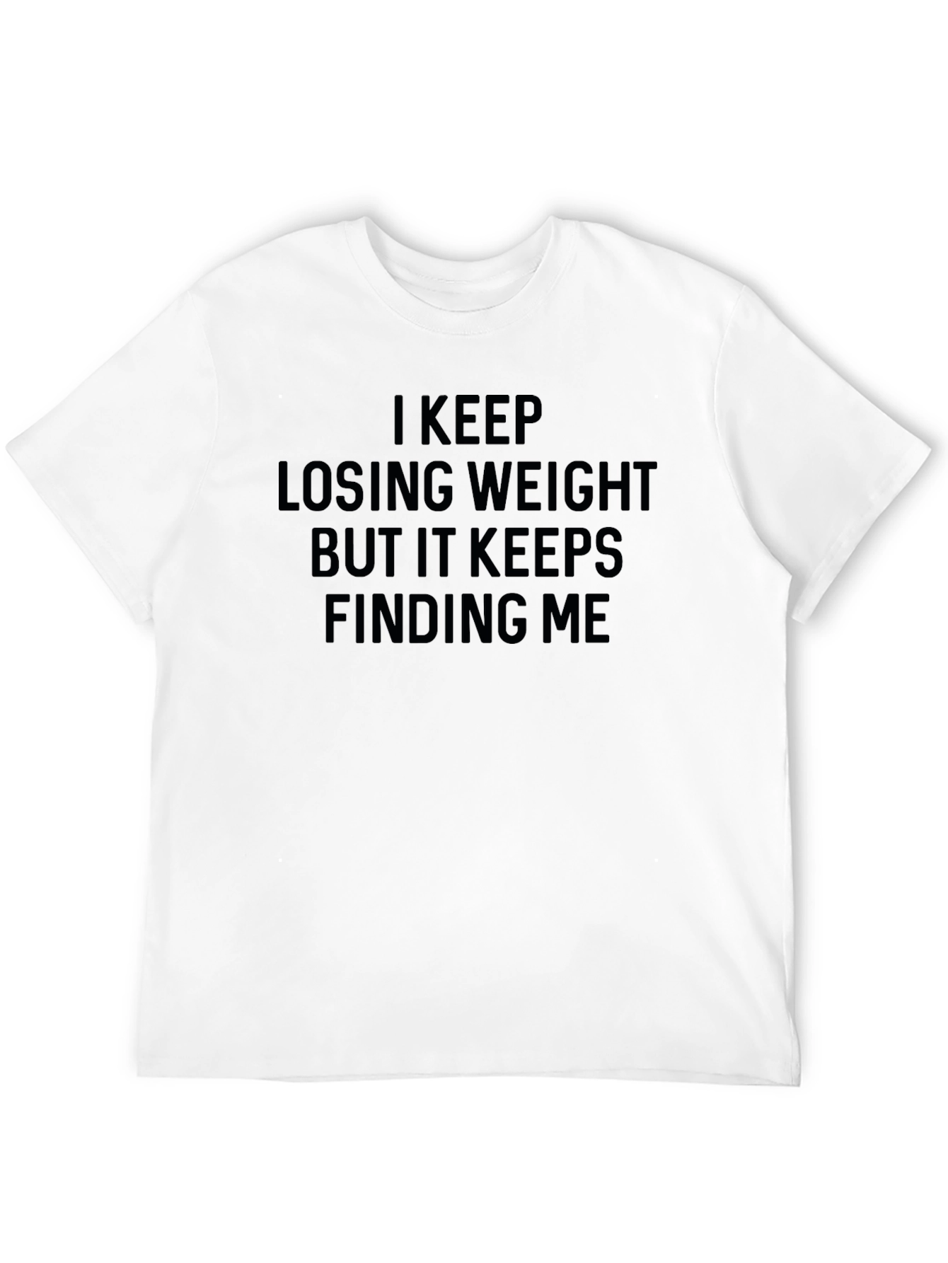Black Funny Weight Loss Graphic T-Shirt - 'I Keep Losing Weight' view 12