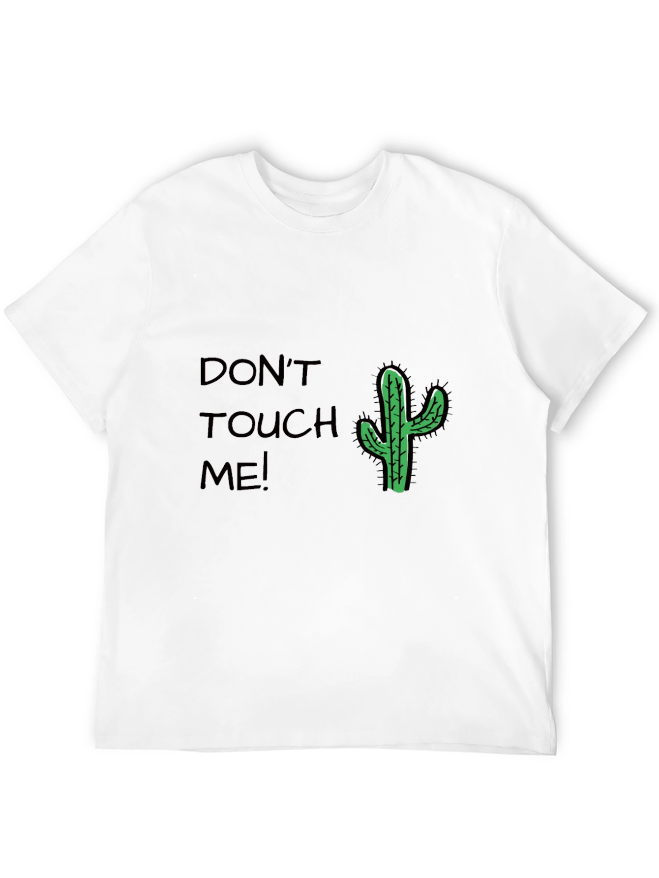 Black Don't Touch Me Cactus T-Shirt - Black Cotton Tee view 12