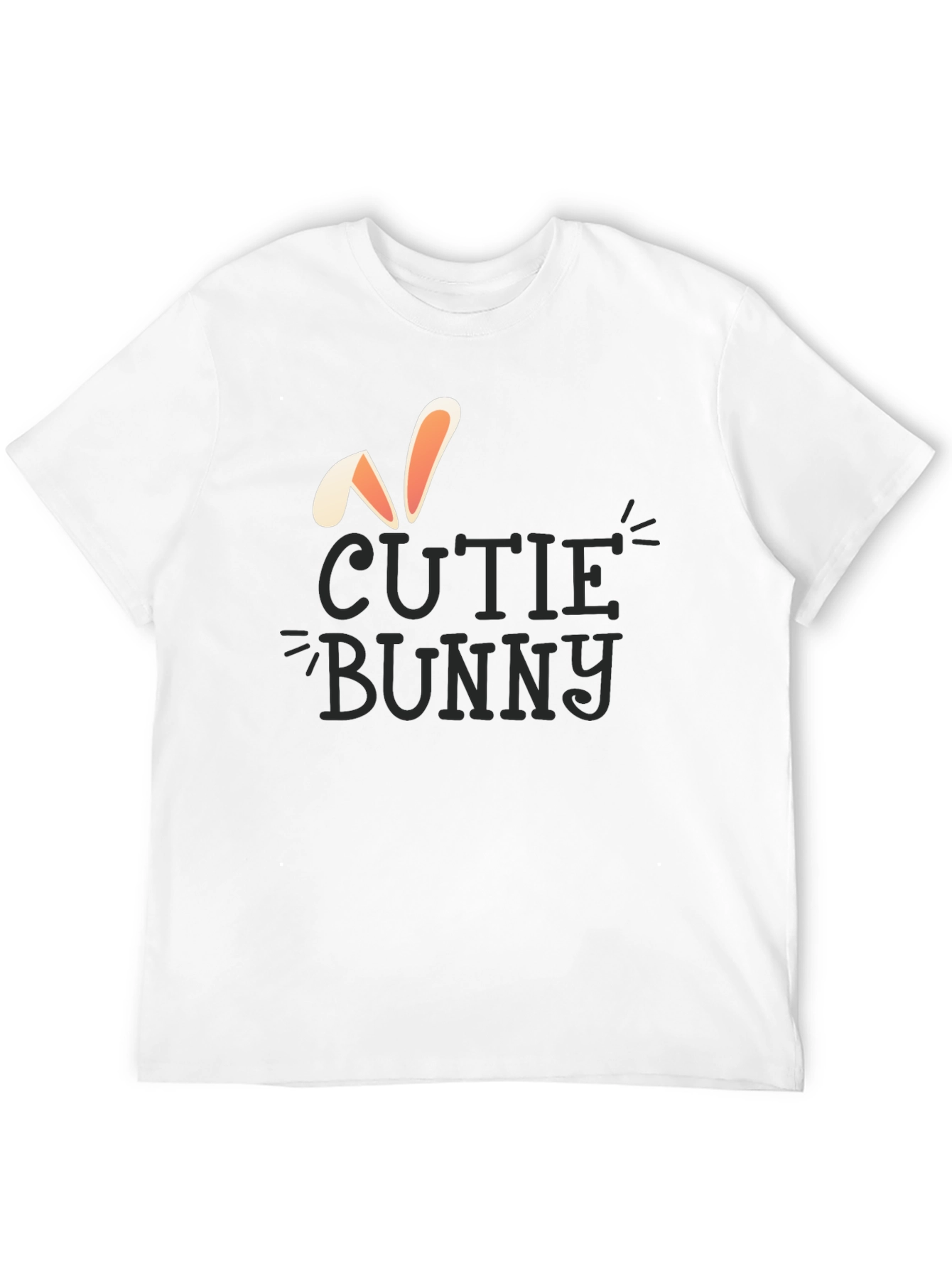 Black Cutie Bunny Graphic T-Shirt - Unisex Black Tee view 12