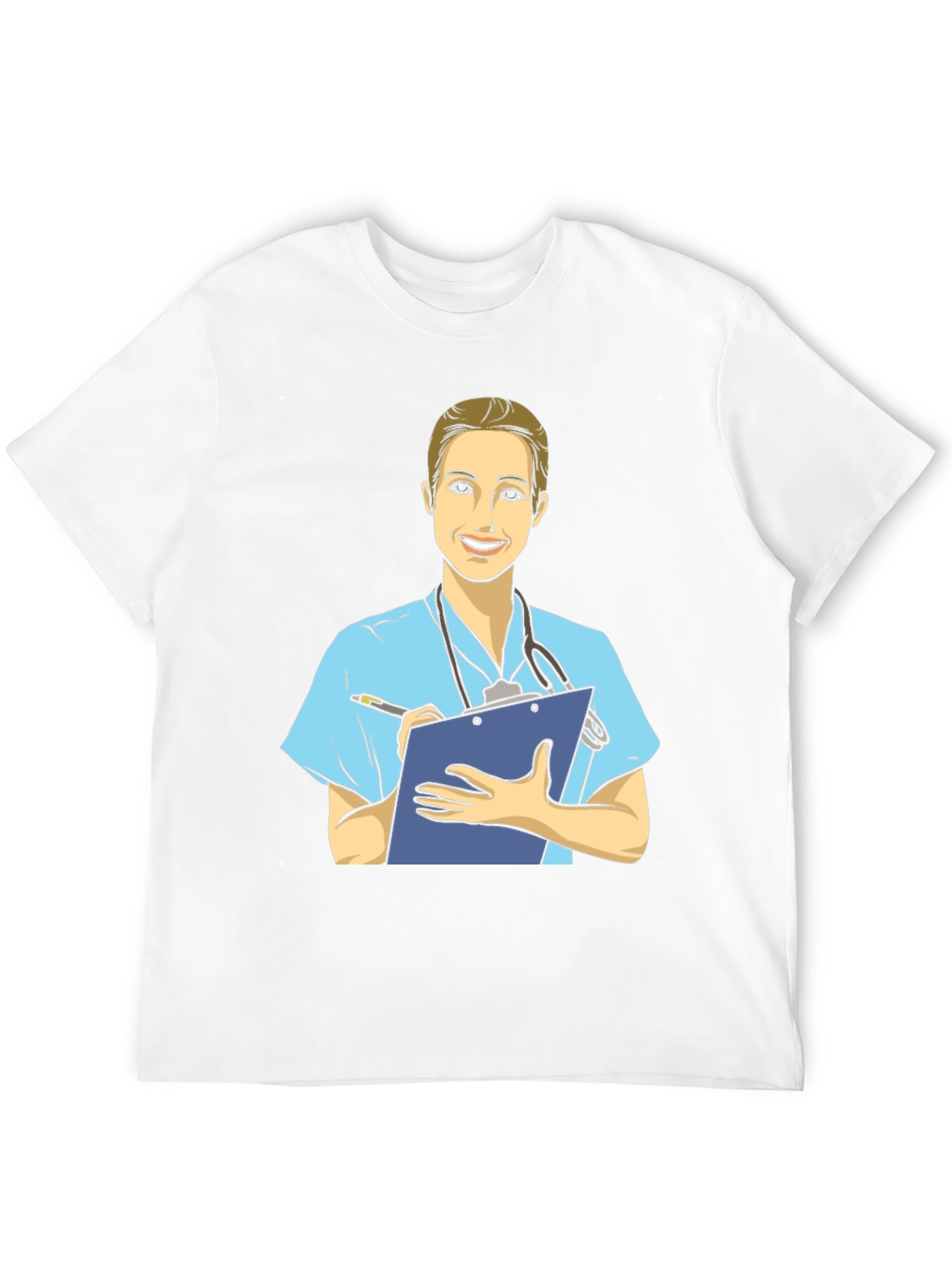 Black Cartoon Nurse T-Shirt - Black Cotton Blend view 12