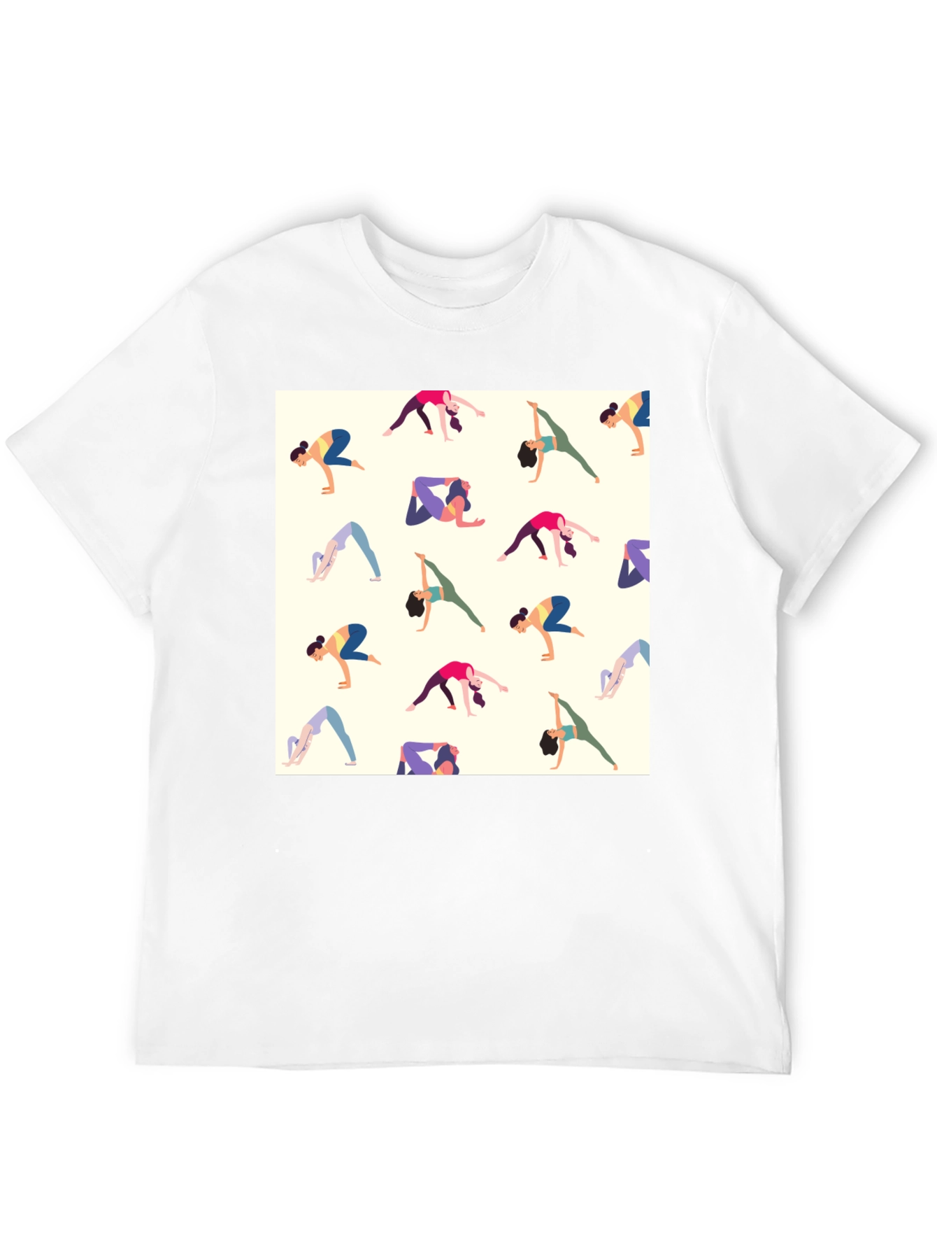 Black Yoga Patterned Tee - Black Graphic T-Shirt view 12