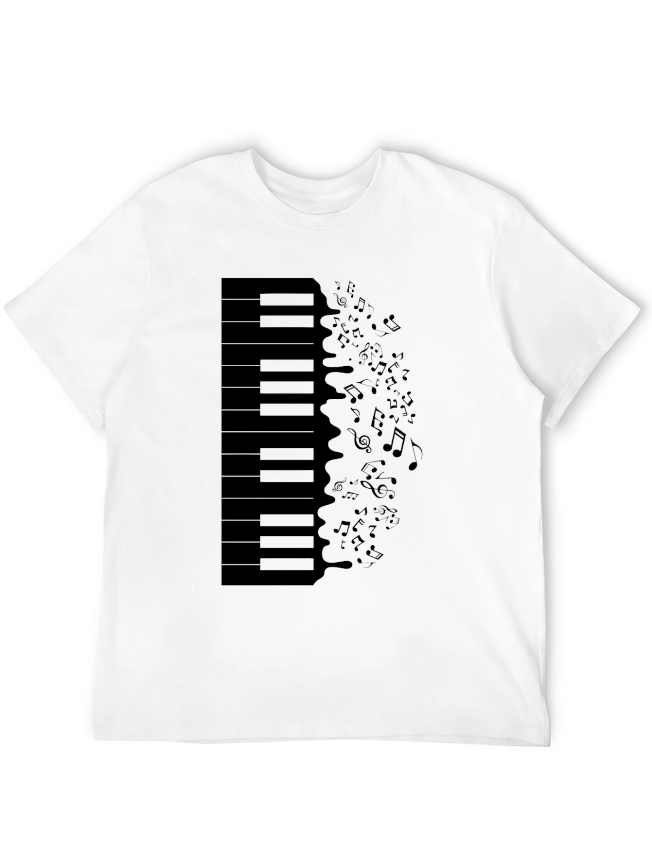 Black Piano Keys & Notes Graphic Tee - Black T-Shirt view 12