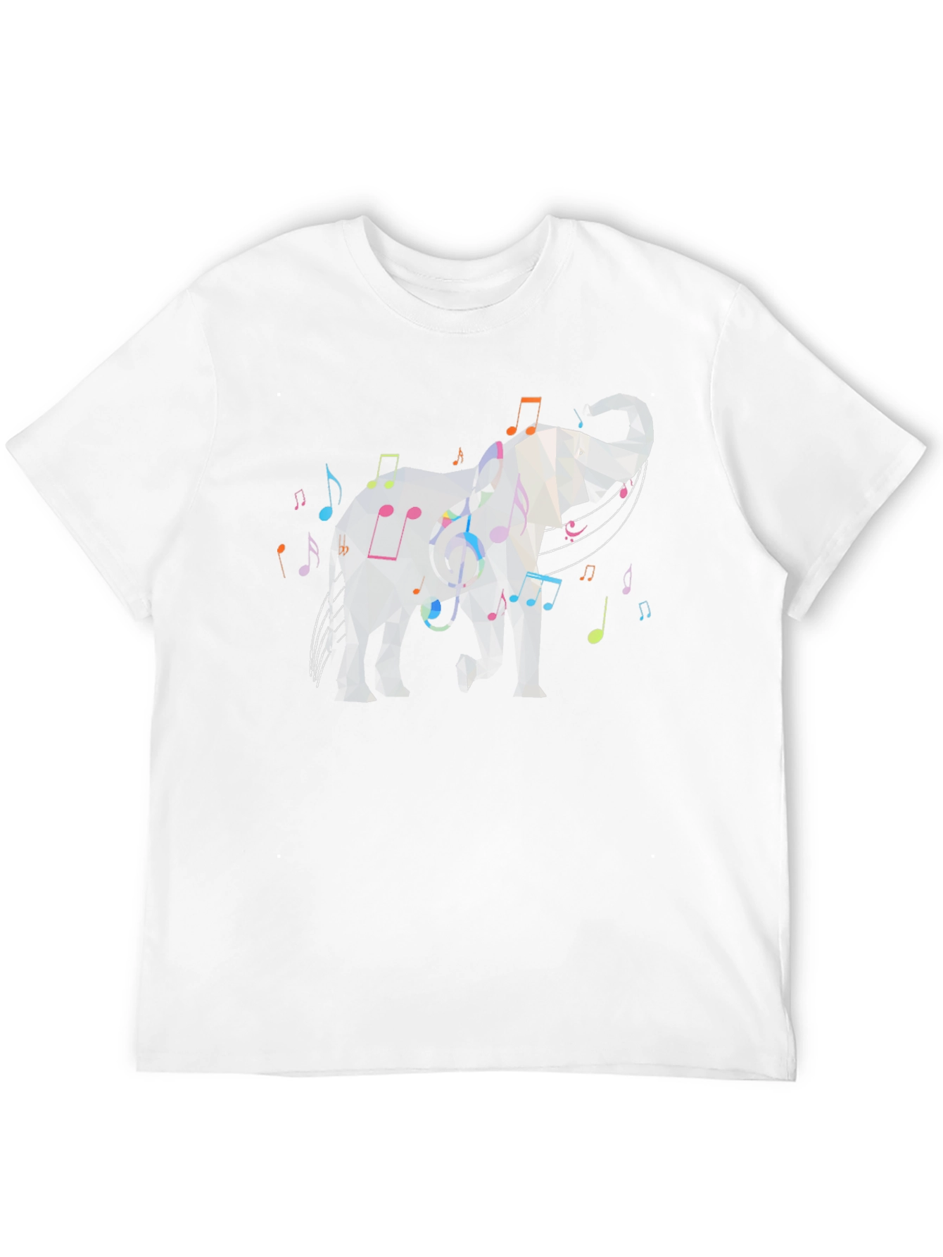 Black Geometric Elephant Music Note Graphic Tee view 12