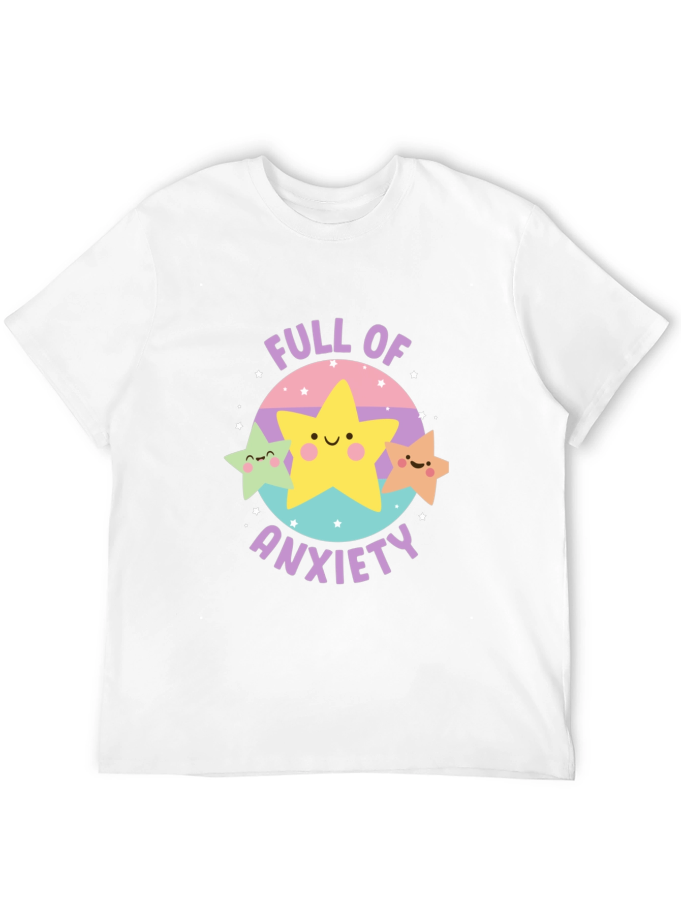 Black Anxiety Stars Graphic Tee - Black Crew Neck view 12