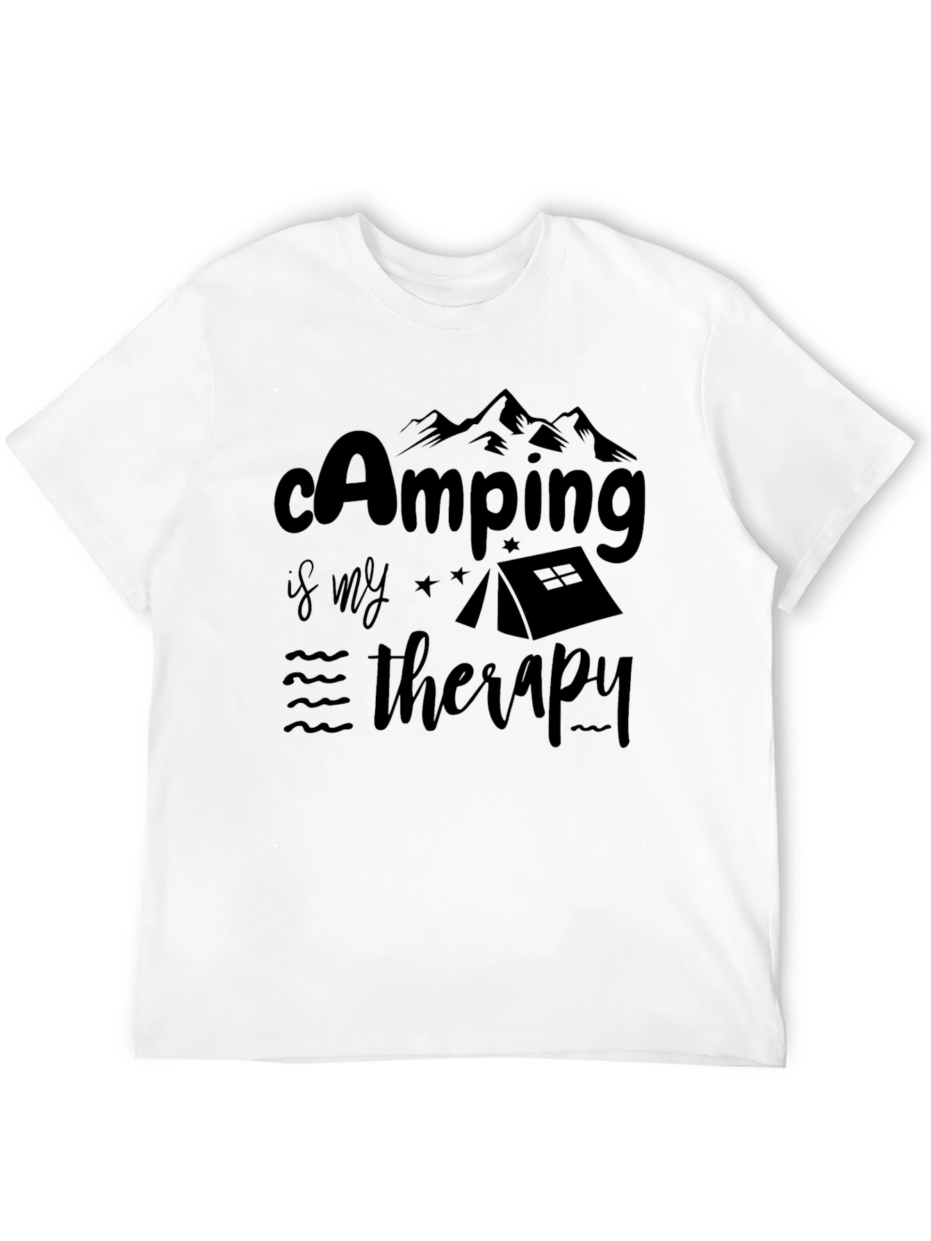 Black Camping is My Therapy Black T-Shirt view 12