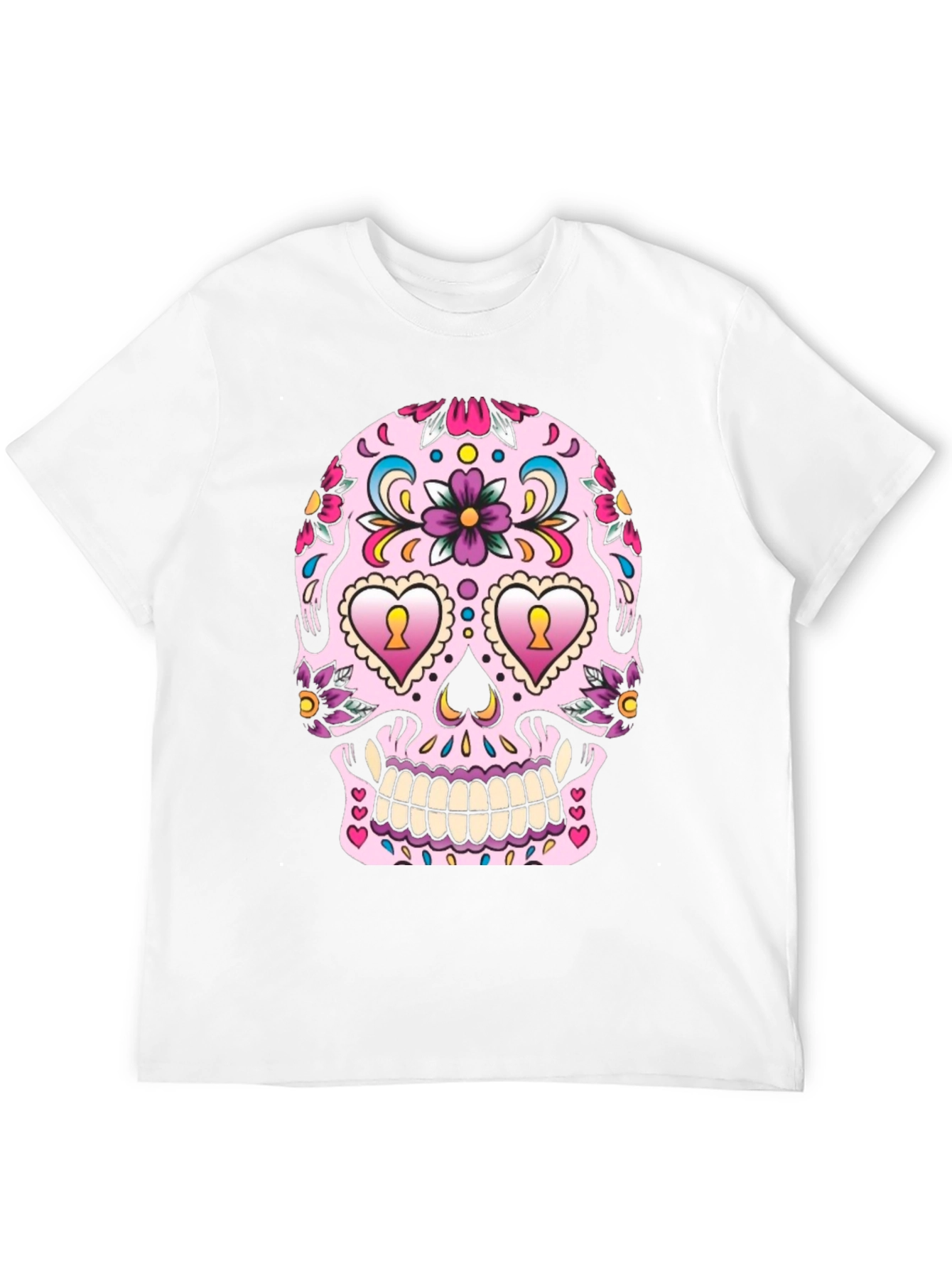 Black Sugar Skull Graphic Tee - Day of the Dead Style view 12