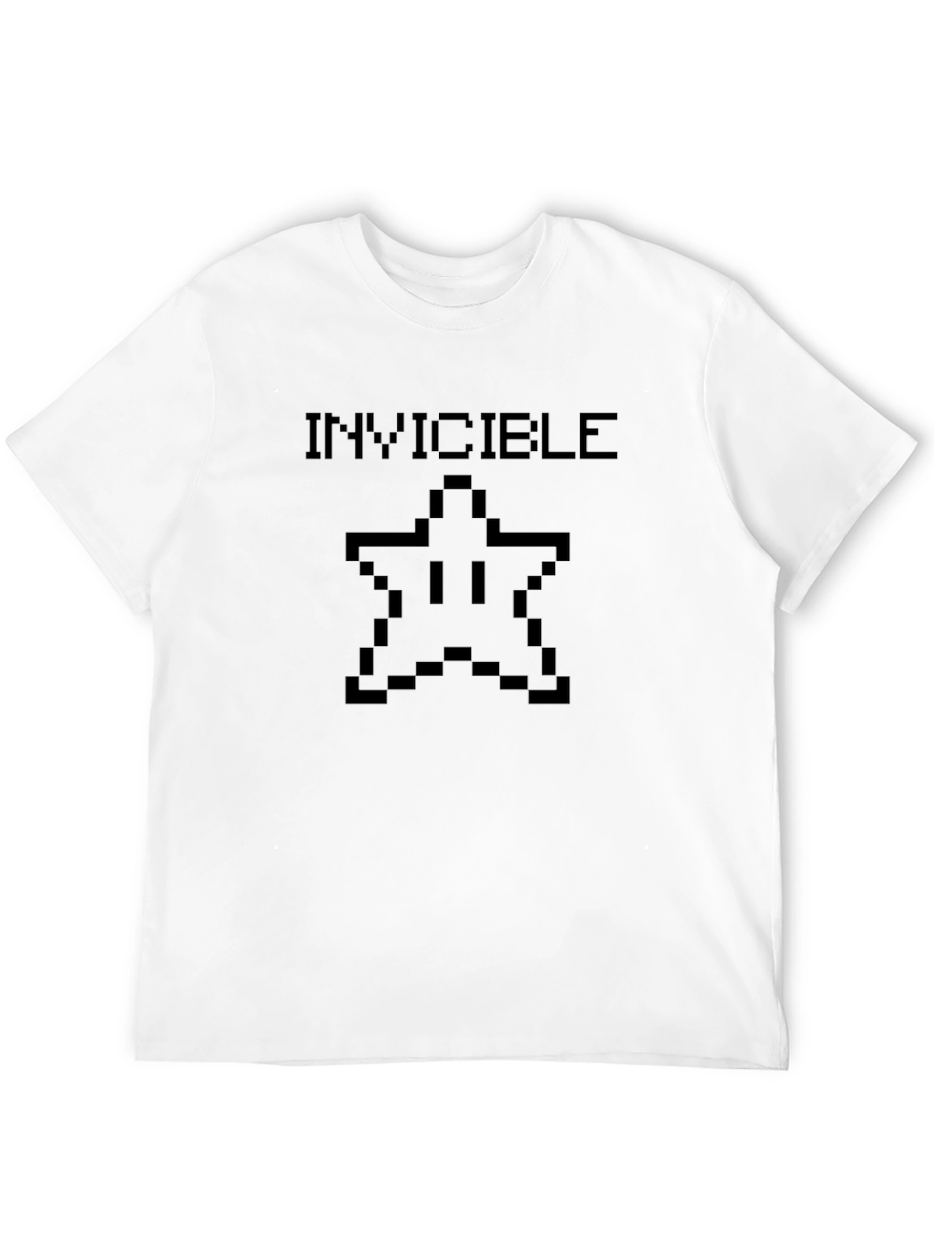 Black Invincible Pixel Star T-Shirt - Black Cotton Tee view 12