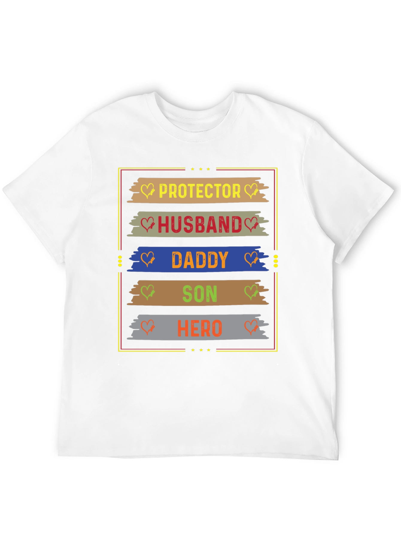 Black Protector Husband Daddy Hero Men's T-Shirt view 12