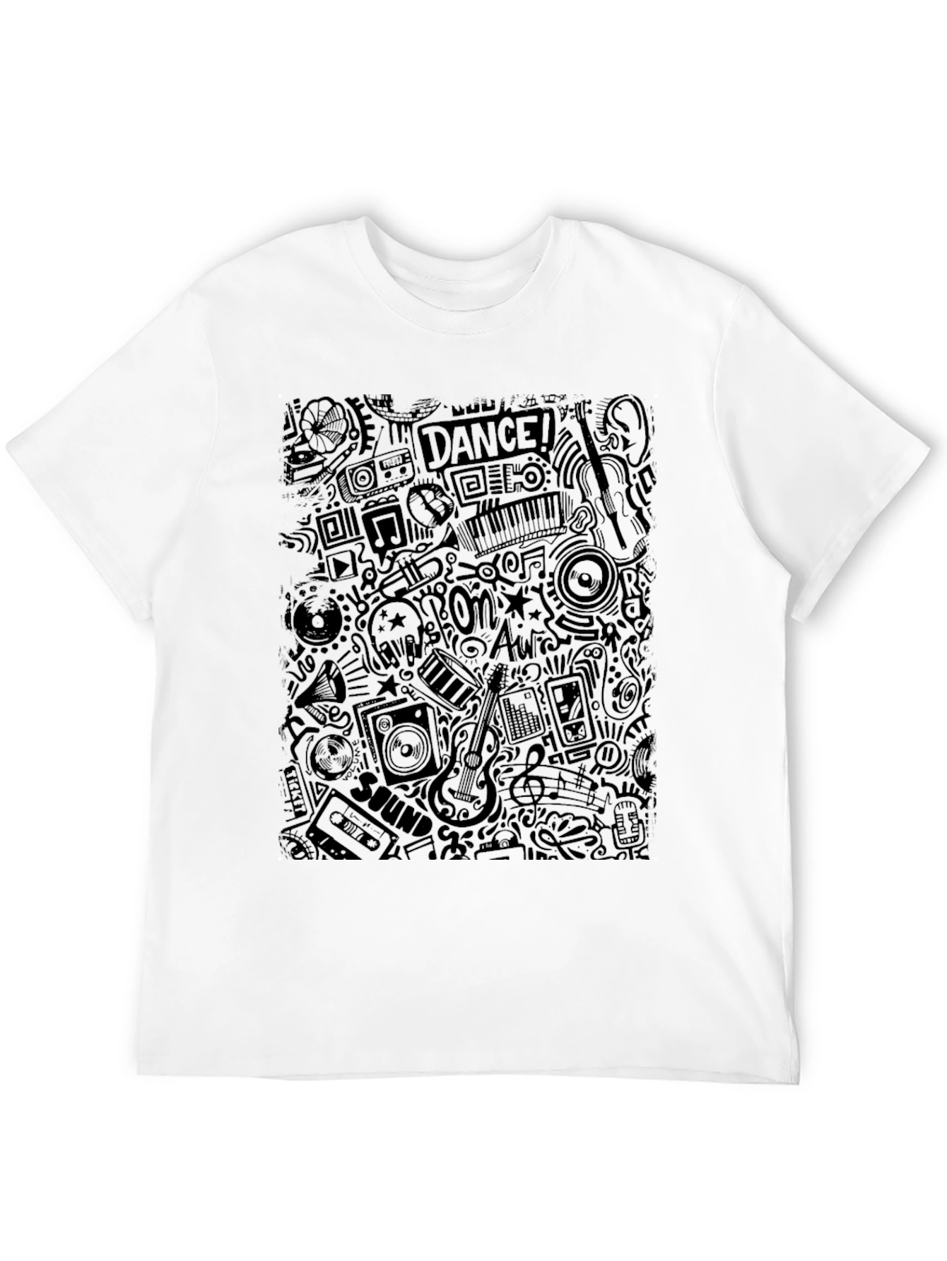 Black Music Doodle Graphic T-Shirt view 12