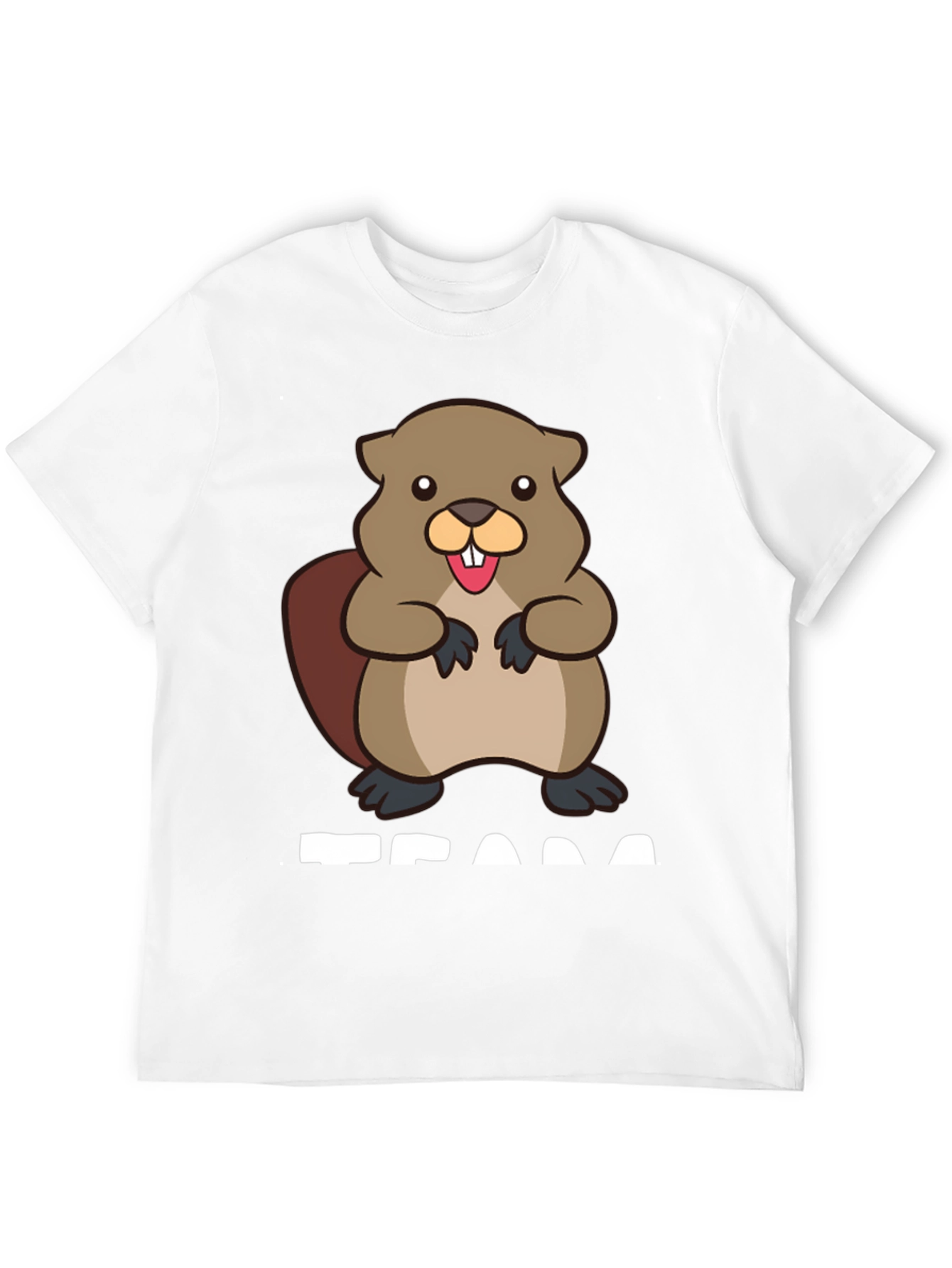 Black Funny Beaver Graphic T-Shirt - Unisex Black Tee view 12