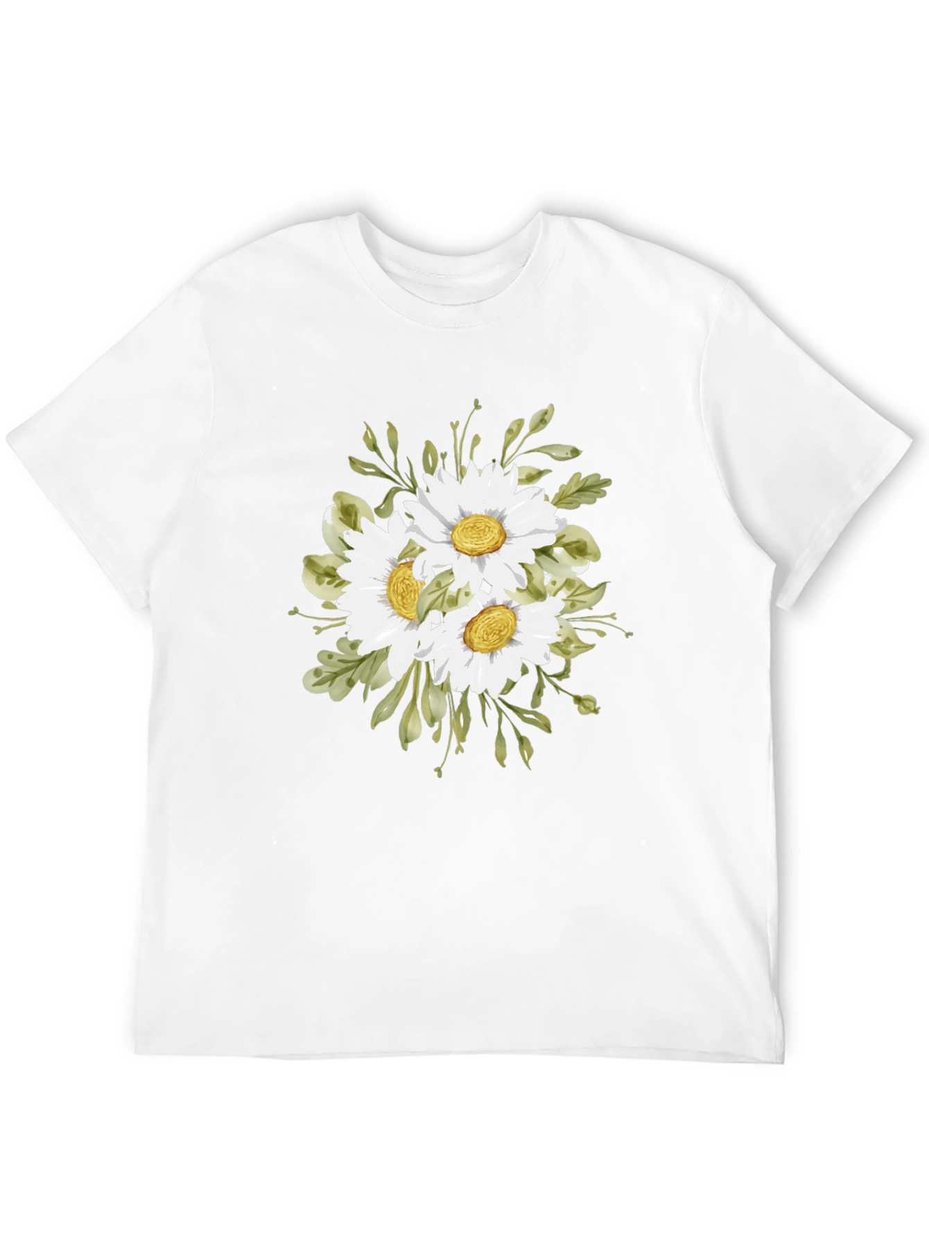 Black Floral Print T-Shirt - Daisy Bouquet view 12