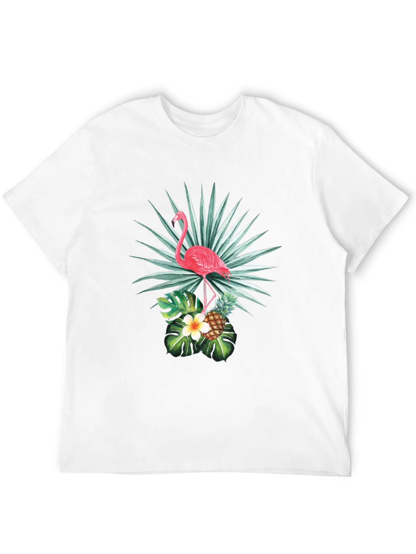 Black Tropical Flamingo Graphic Tee - Black Cotton view 12