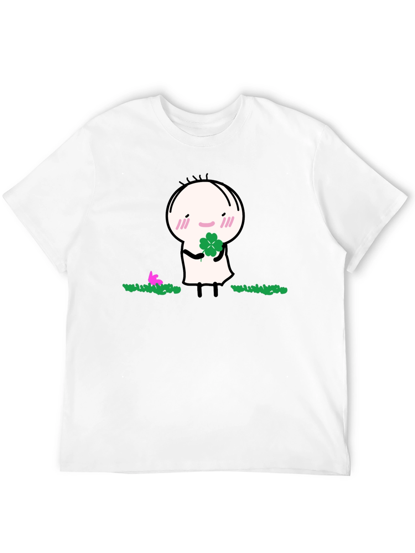 Black Lucky Clover Graphic Tee - Soft Black Cotton Blend view 12